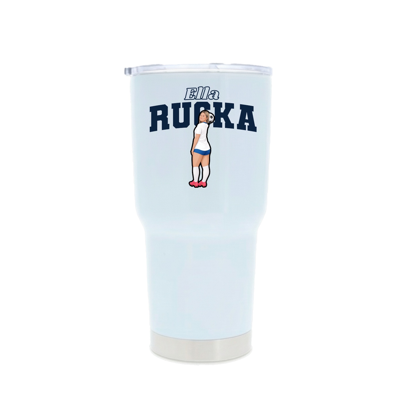 30oz Stainless Steel Tumbler — Name Arch in White