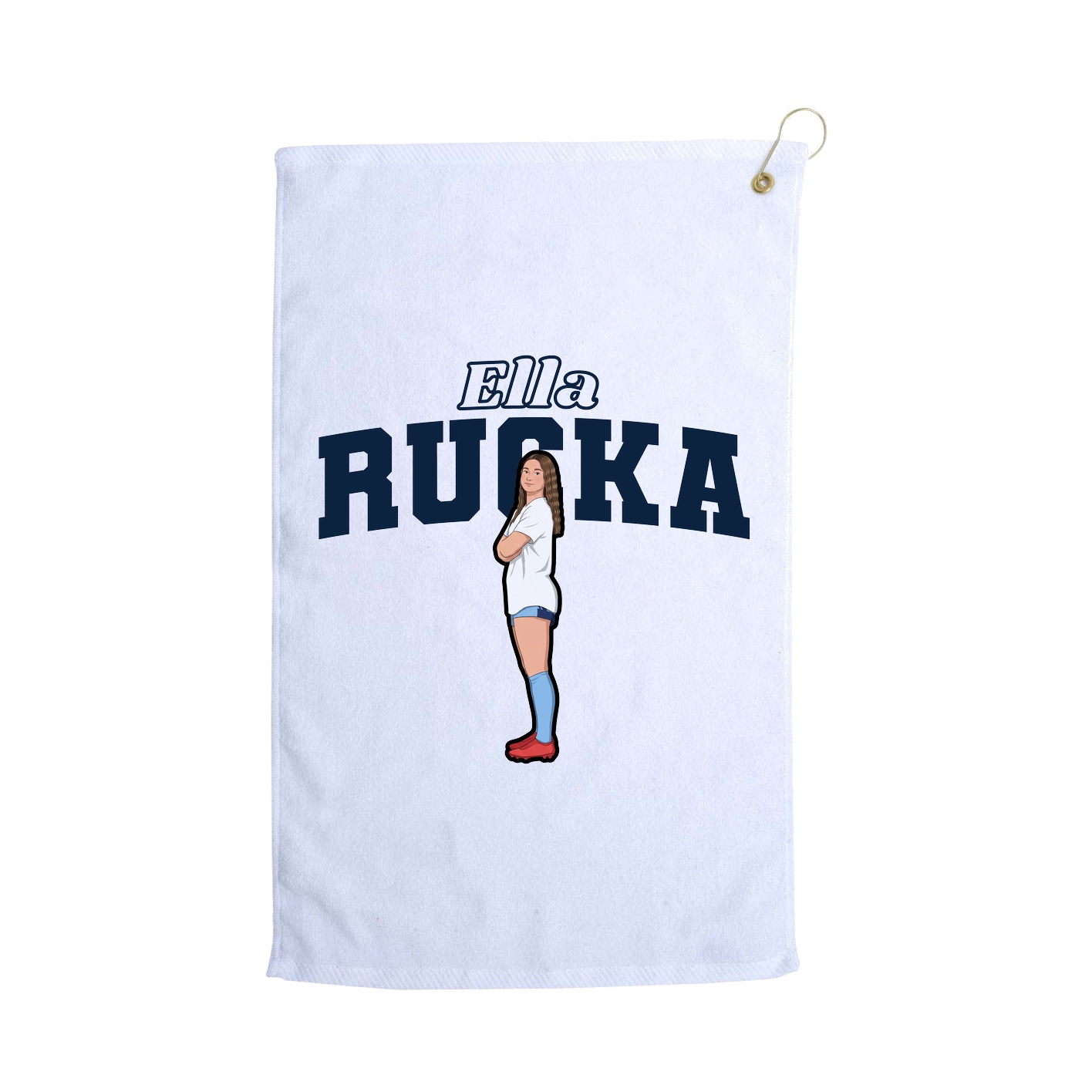 Golf Towel — Name Arch in White