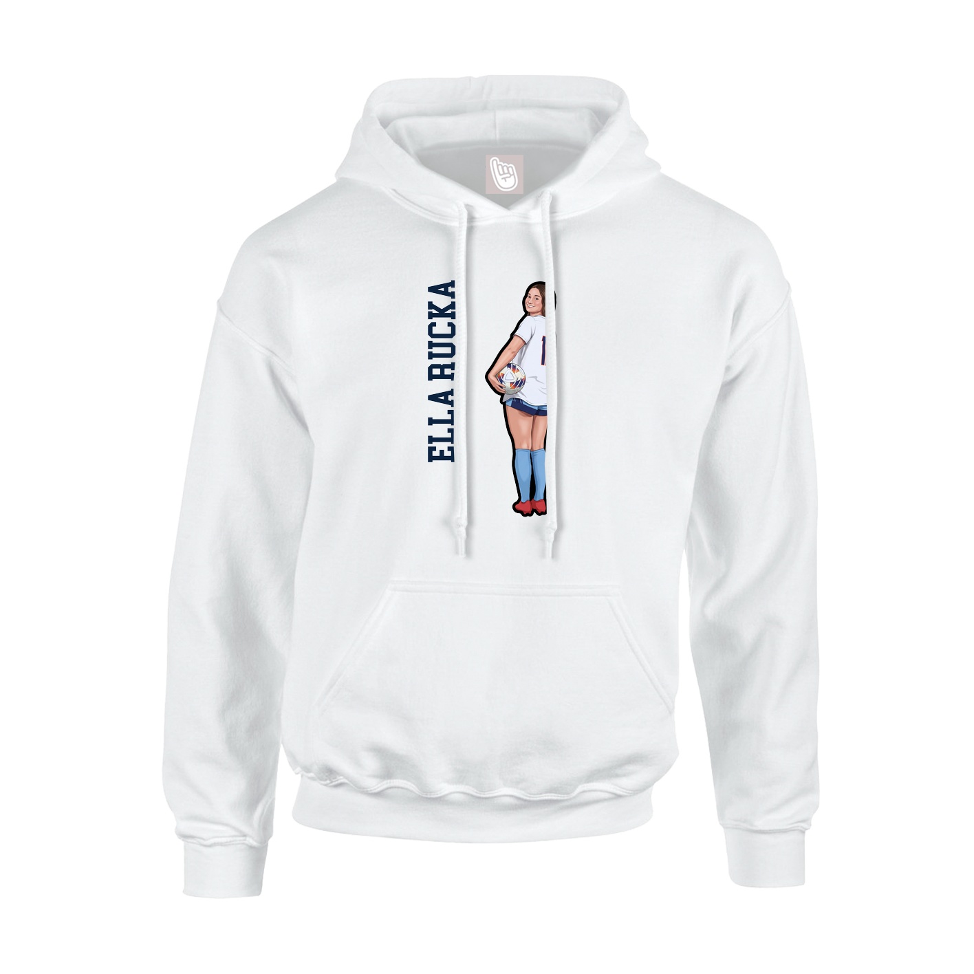 Youth Hoodie — Name Vertical in White