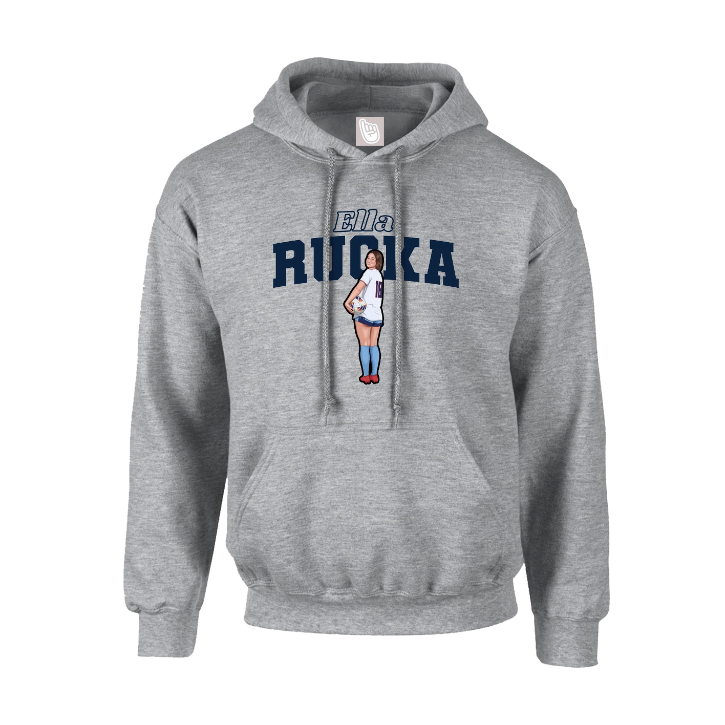 Youth Hoodie — Name Arch in Grey