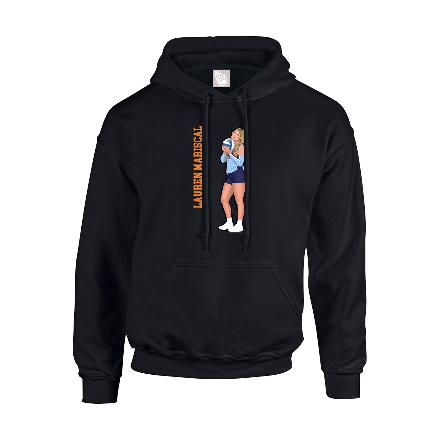 Youth Hoodie — Name Vertical in Black