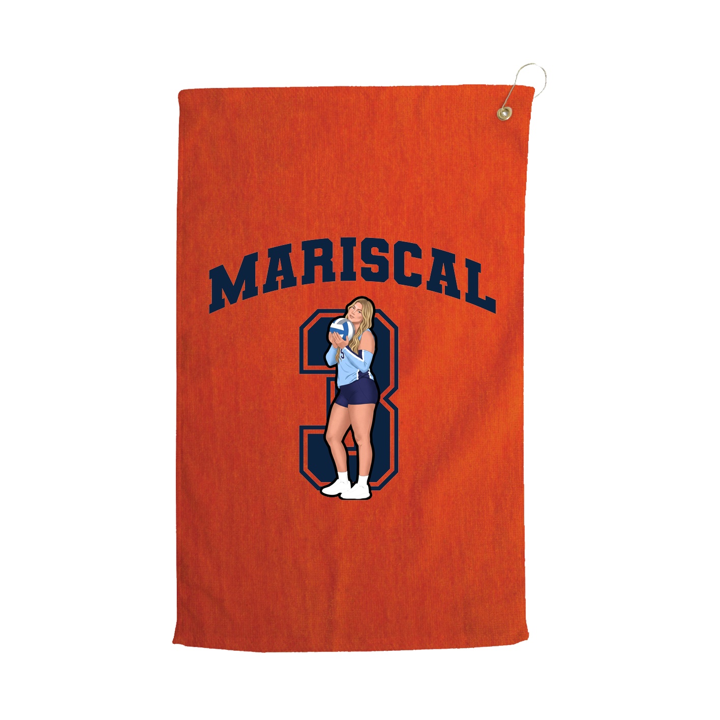 Golf Towel — Number in Orange