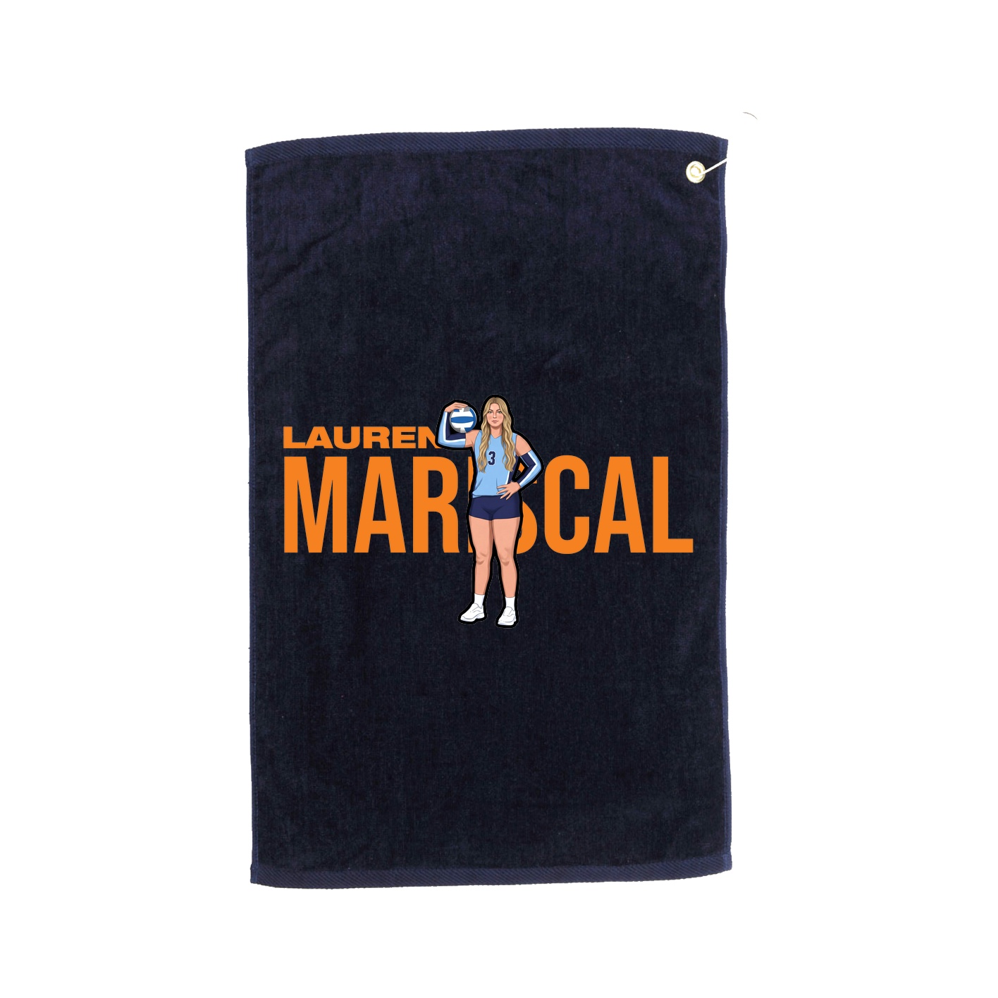 Golf Towel — Player Name in Navy