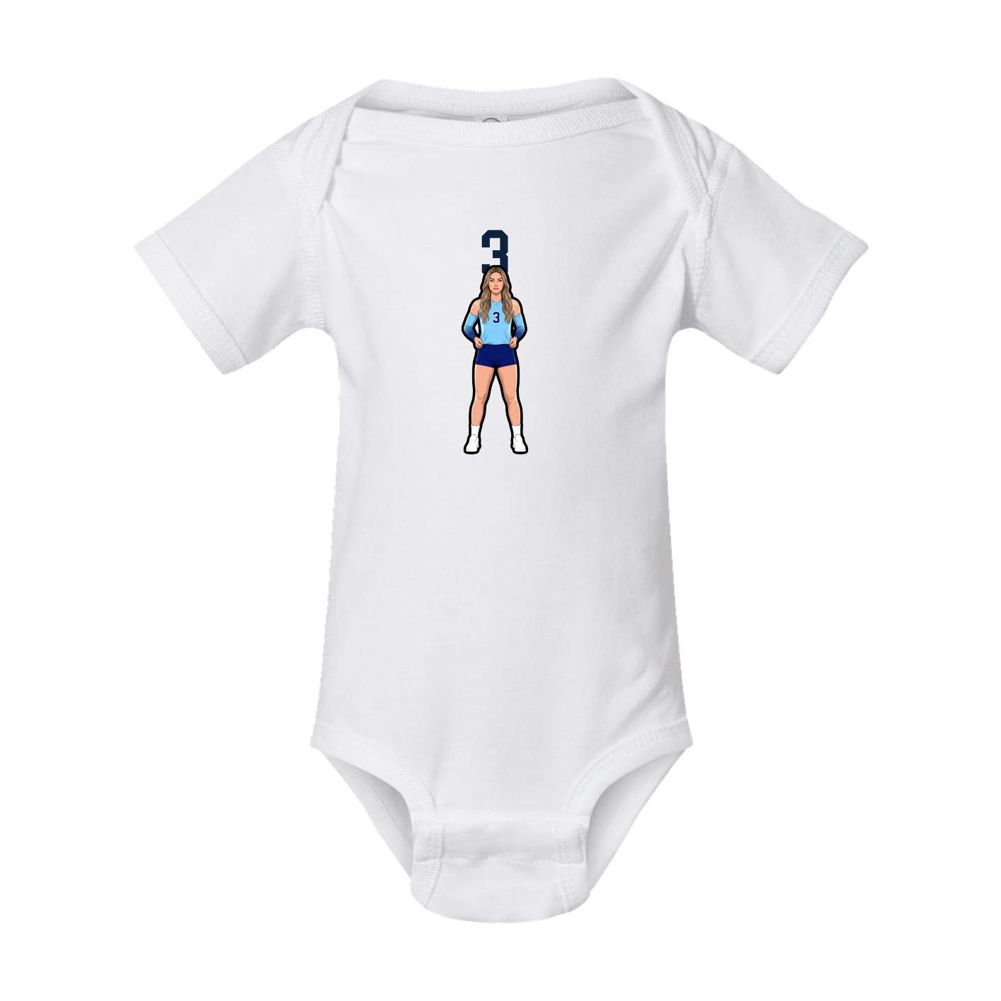 Baby Onesie — Number Top in White