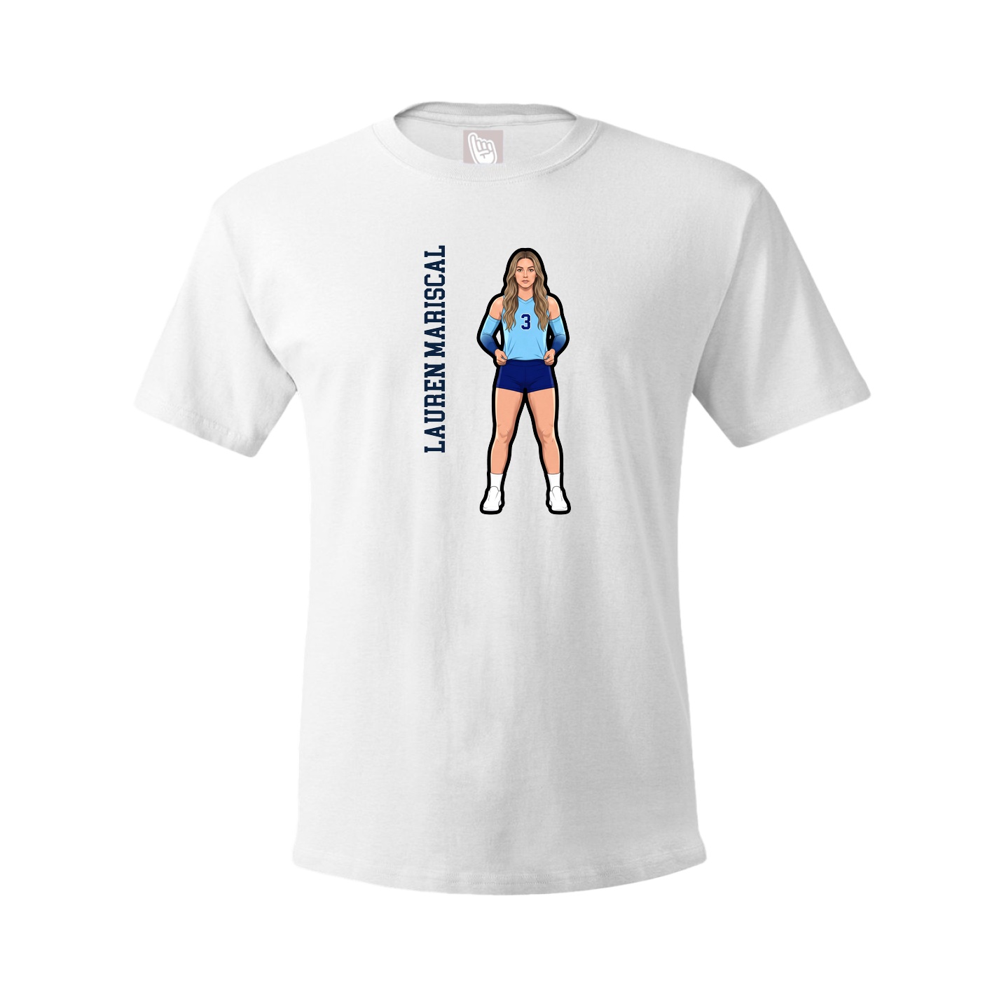 Youth Tee — Name Vertical in White