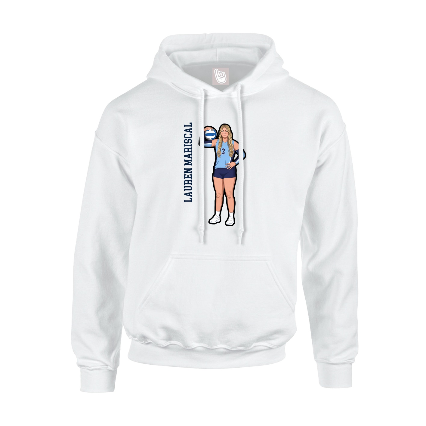 Hoodie — Name Vertical in White