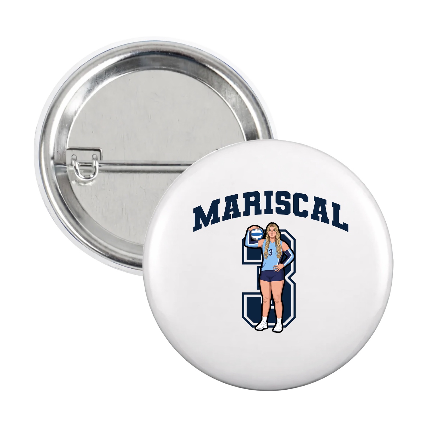 Game Day Button — Number in White