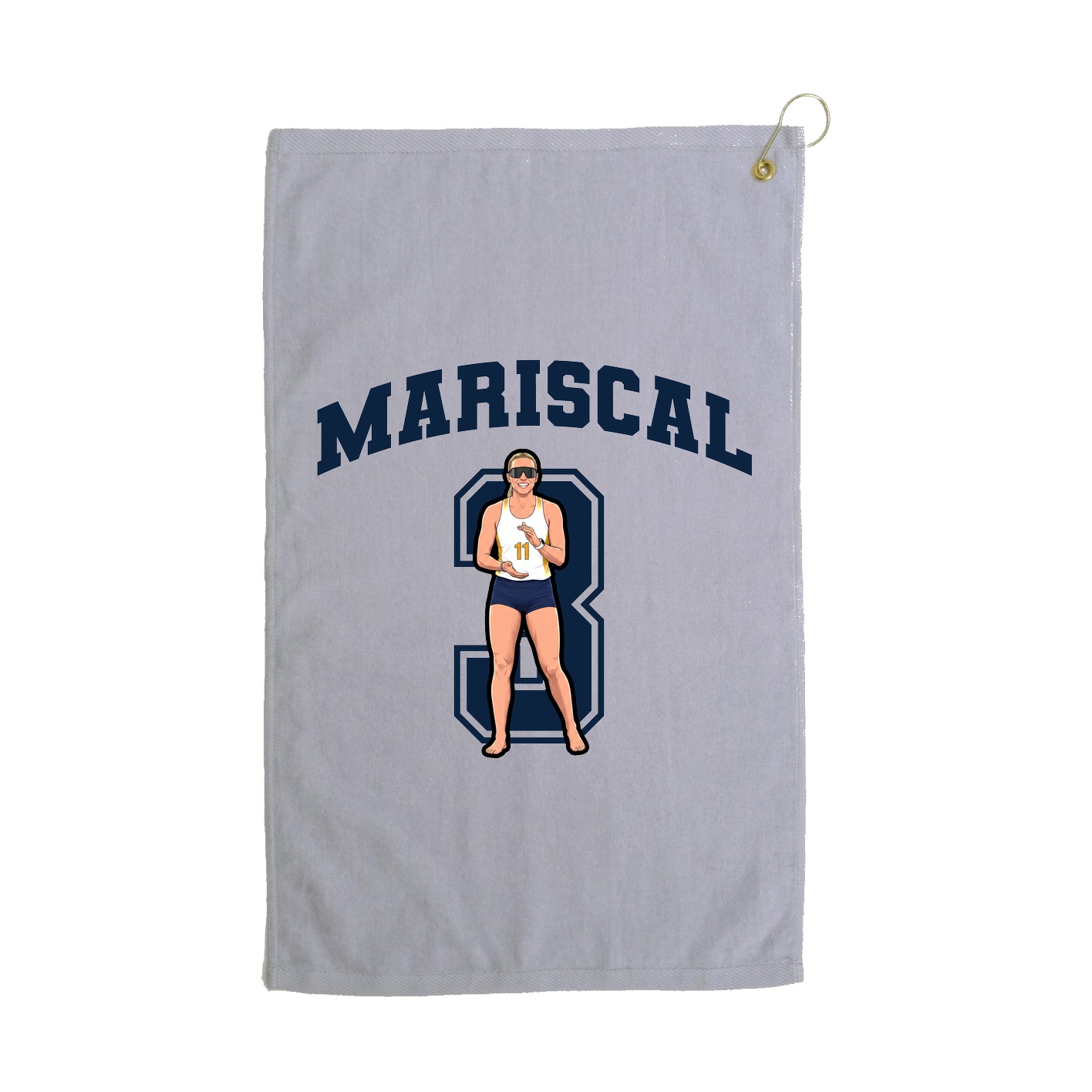 Golf Towel — Number in Grey