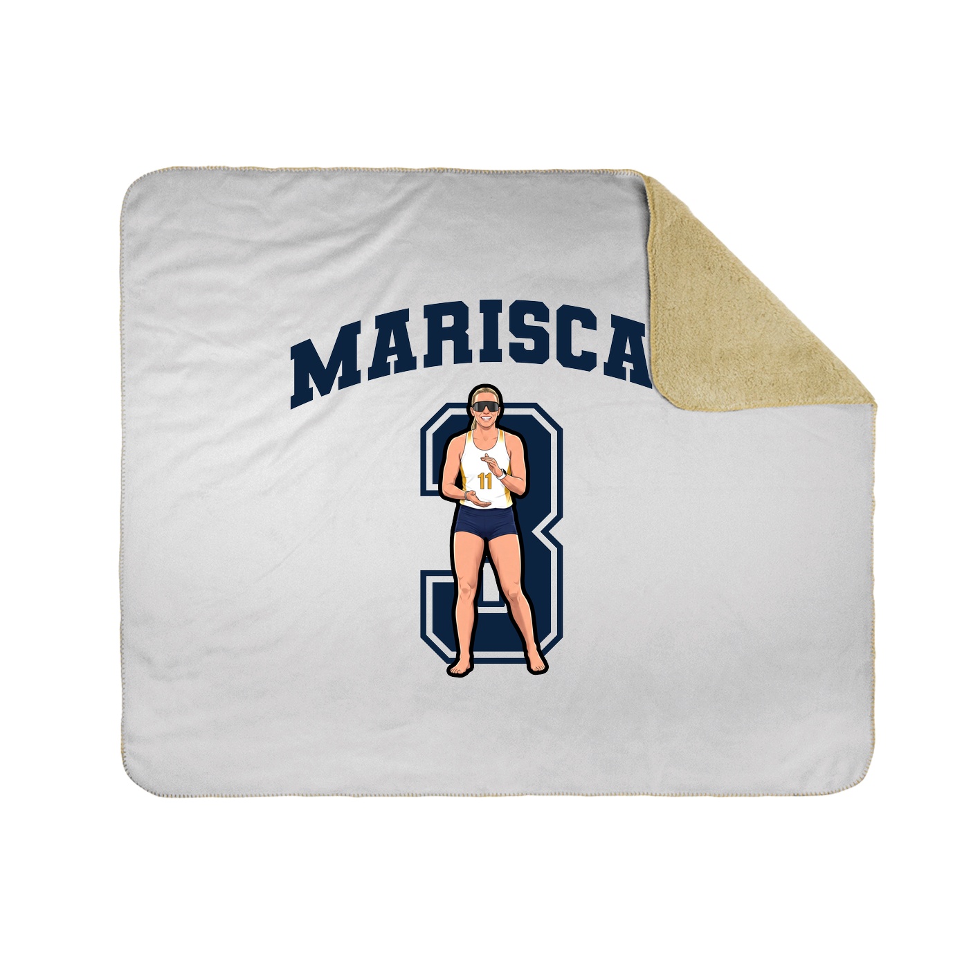 Throw Blanket — Number in White