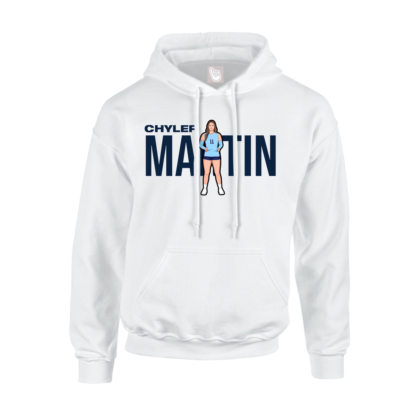Youth Hoodie — Player Name in White