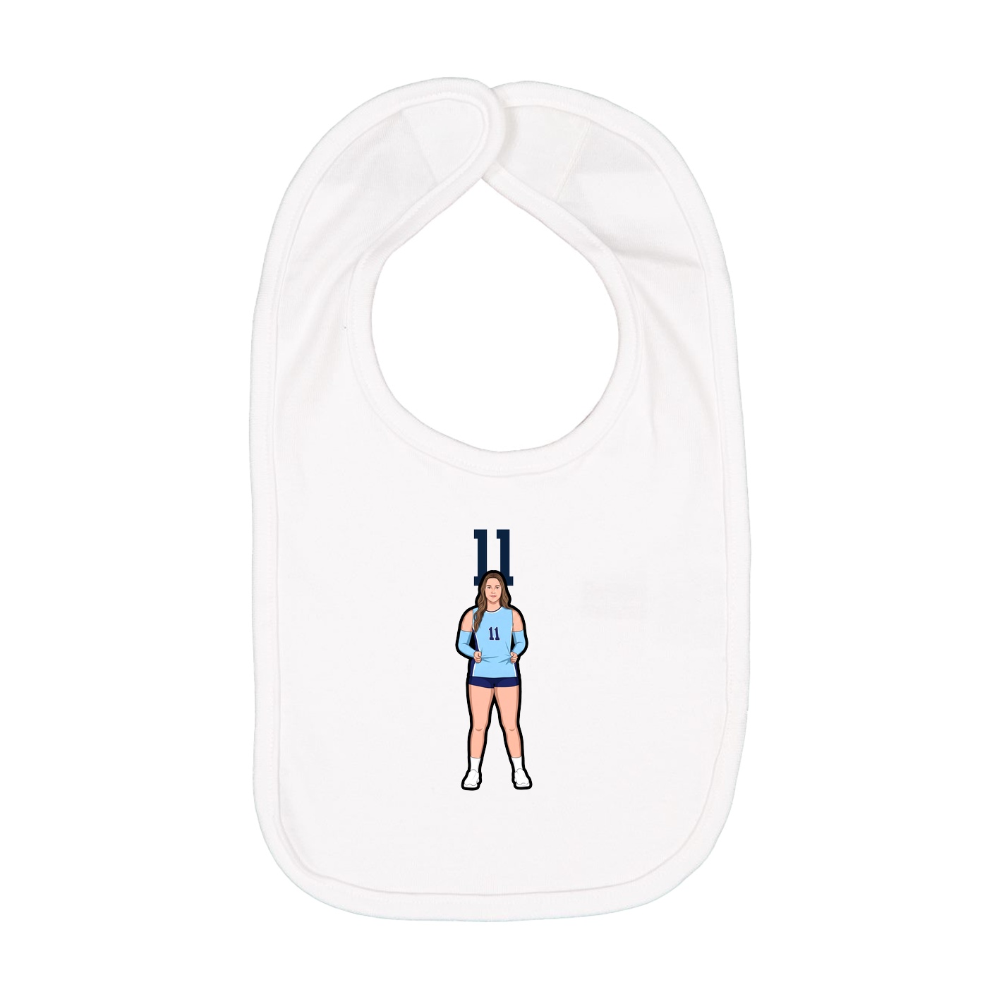 Infant Bib — Number Top in White