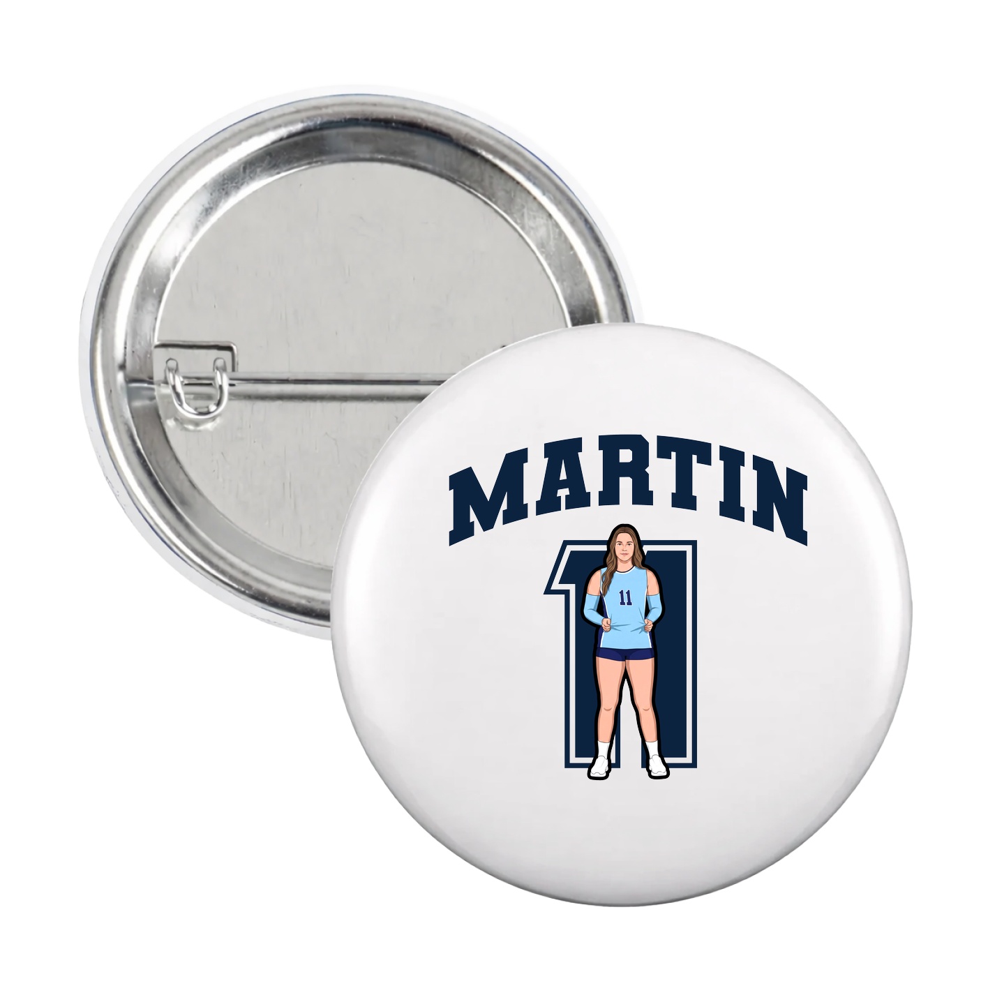 Game Day Button — Number in White