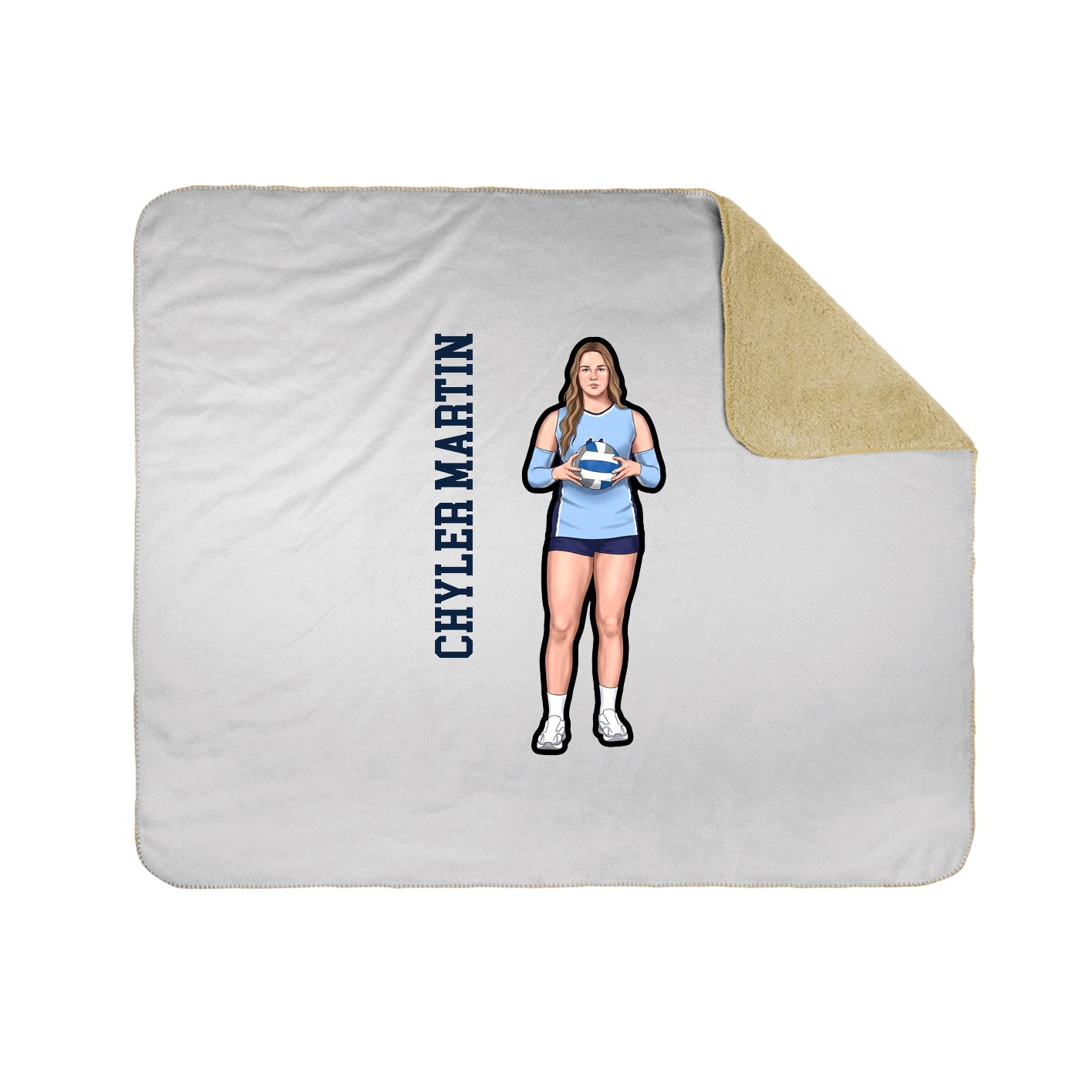 Throw Blanket — Name Vertical in White