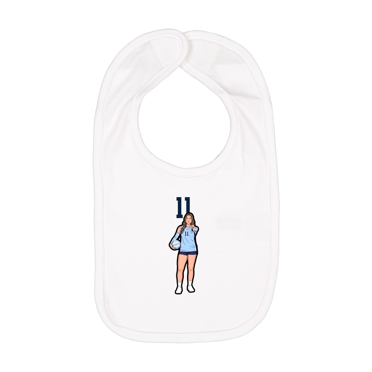 Infant Bib — Number Top in White