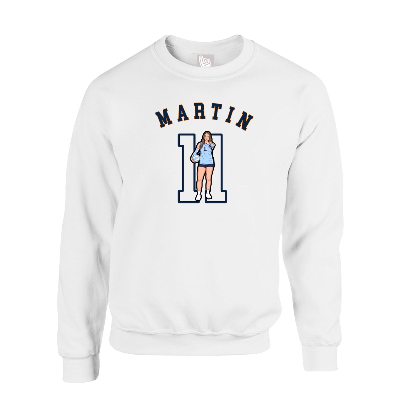 Fleece Crew — Shirsey Arch in White