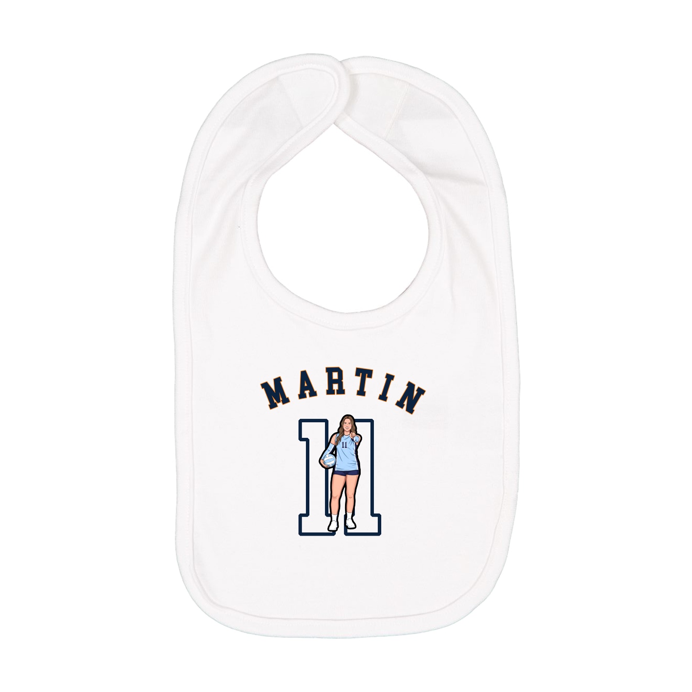 Infant Bib — Shirsey Arch in White