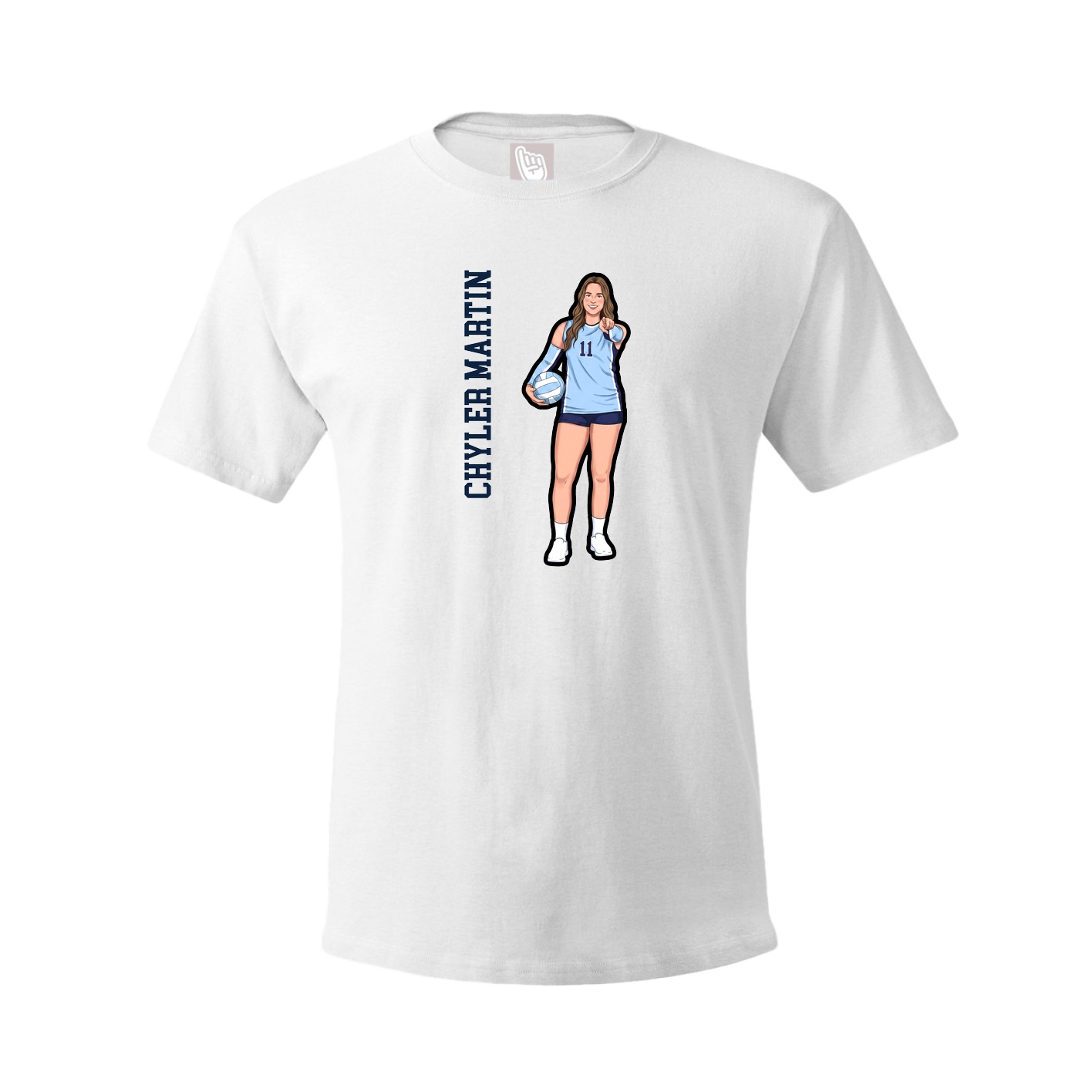 Tee — Name Vertical in White