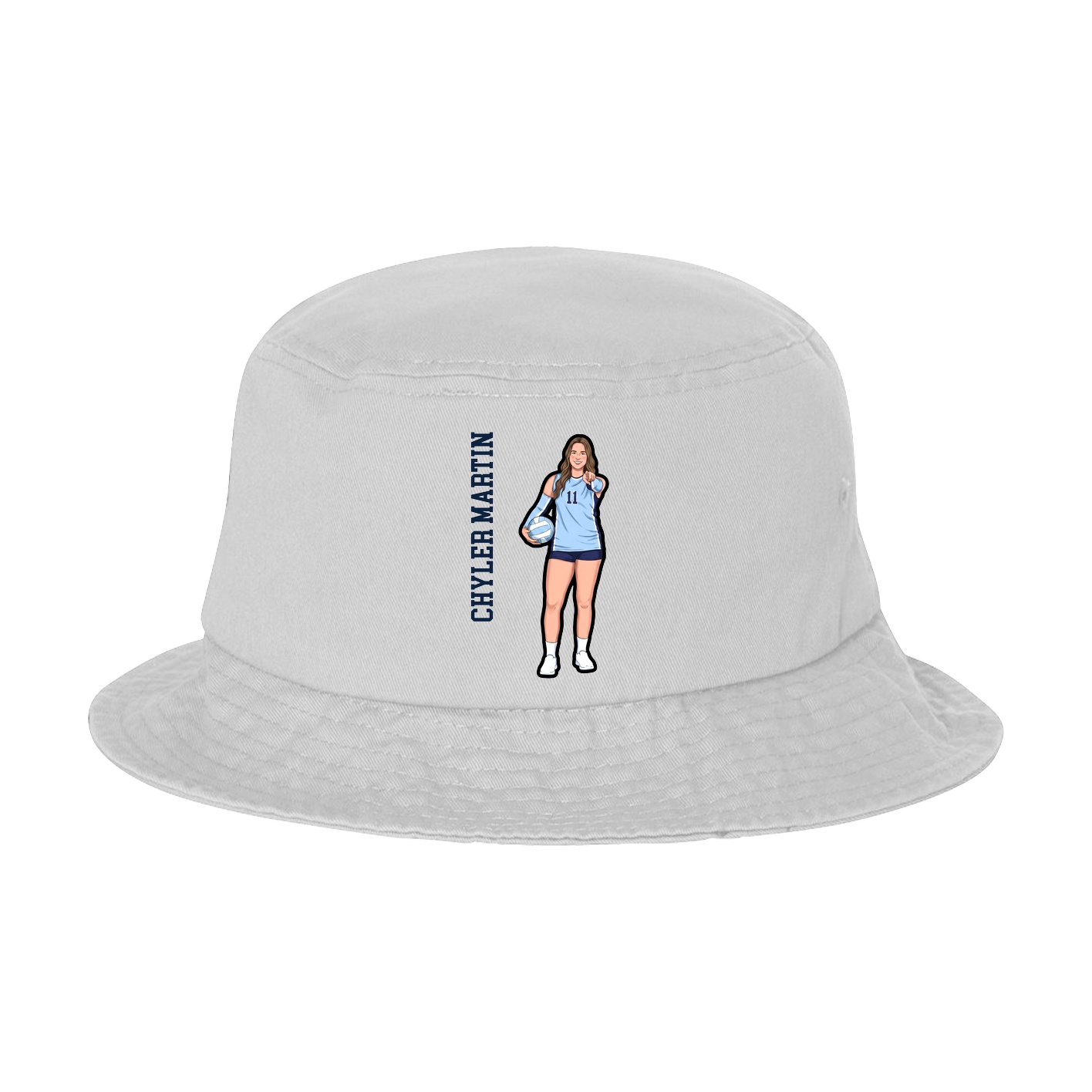 Bucket Cap — Name Vertical in White