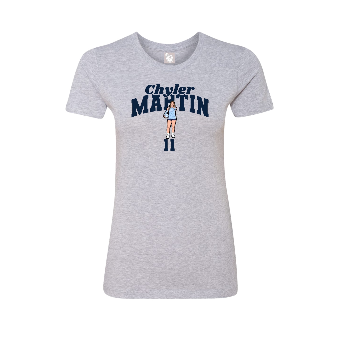 Fitted Women's Tee — Signature Arch in Grey