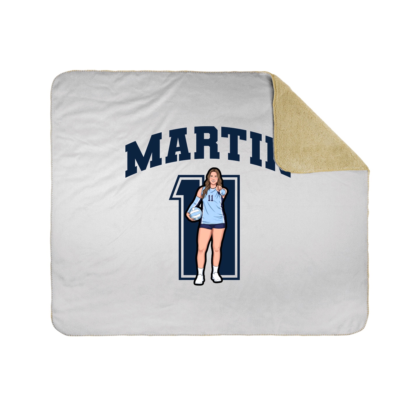 Throw Blanket — Number in White