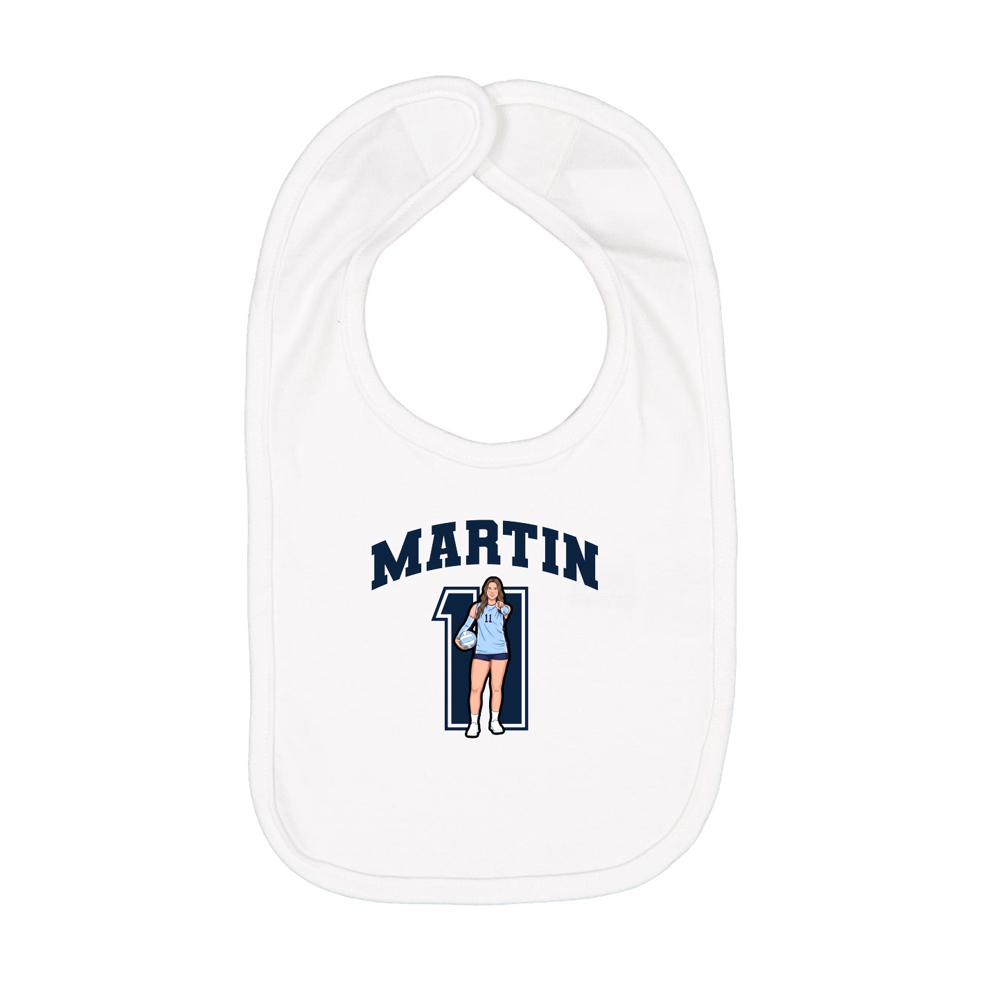 Infant Bib — Number in White