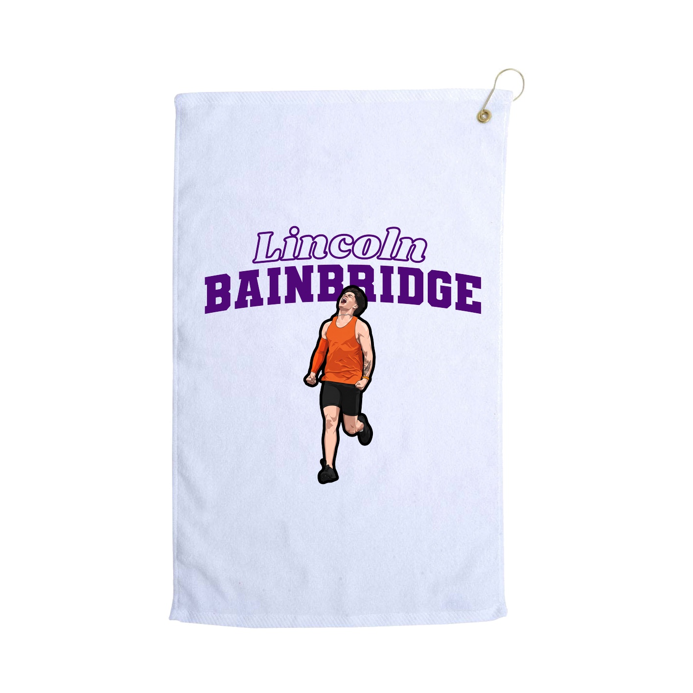 Golf Towel — Name Arch in White