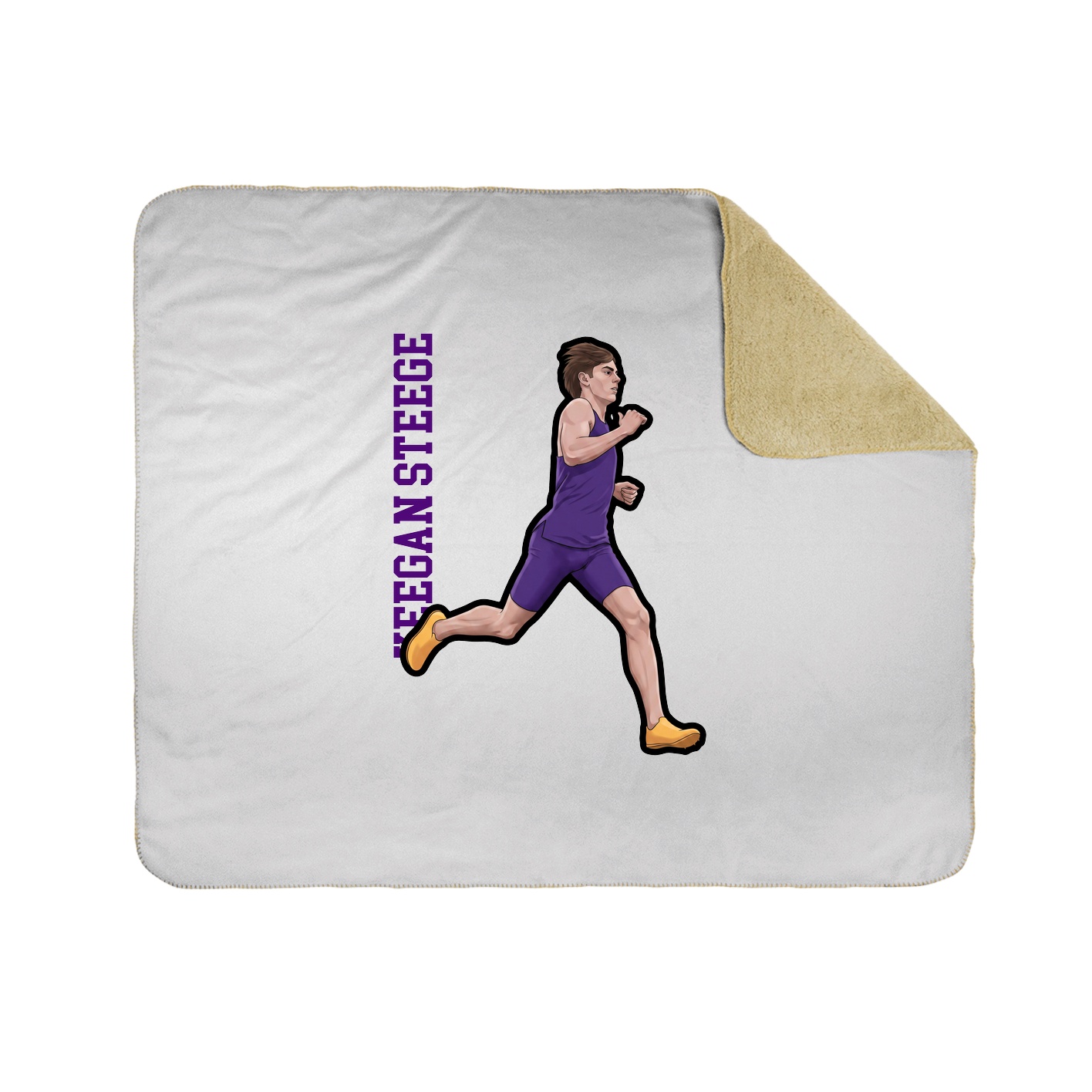 Throw Blanket — Name Vertical in White