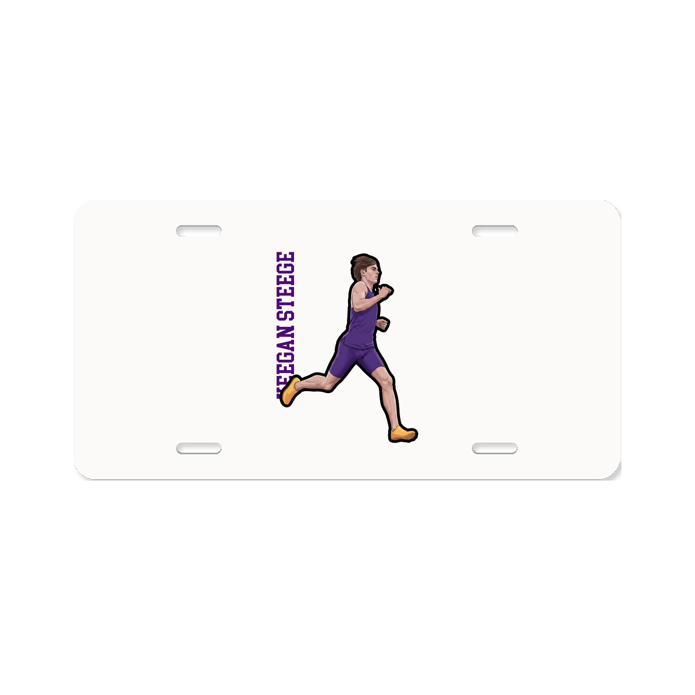License Plate — Name Vertical in Classic