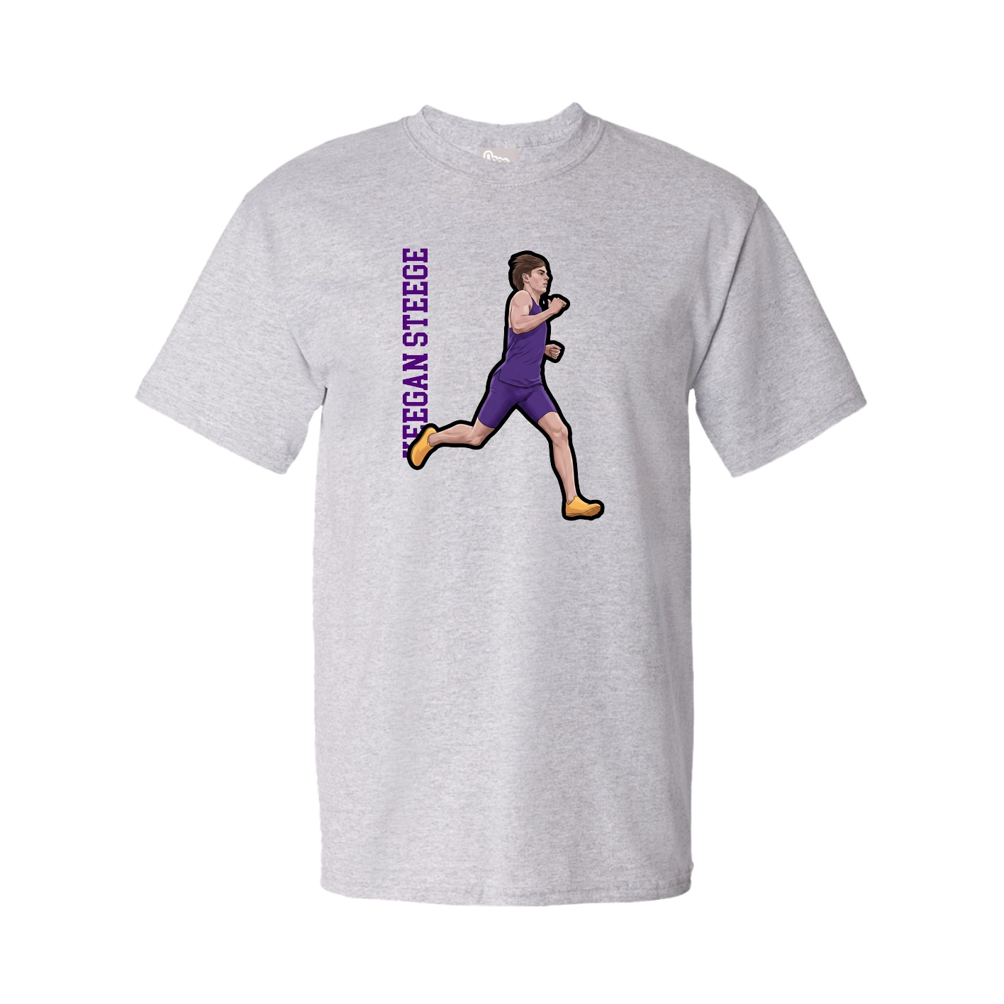 Tee — Name Vertical in Grey