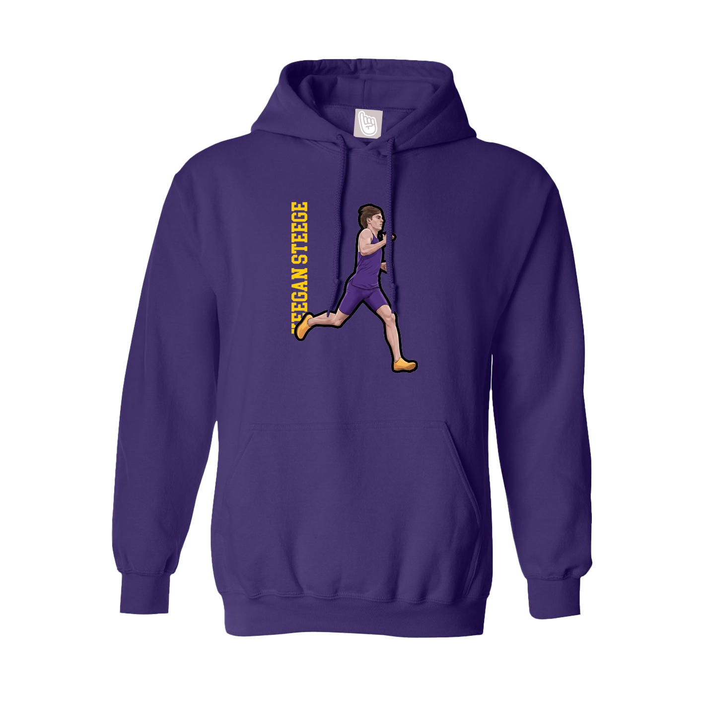 Hoodie — Name Vertical in Purple