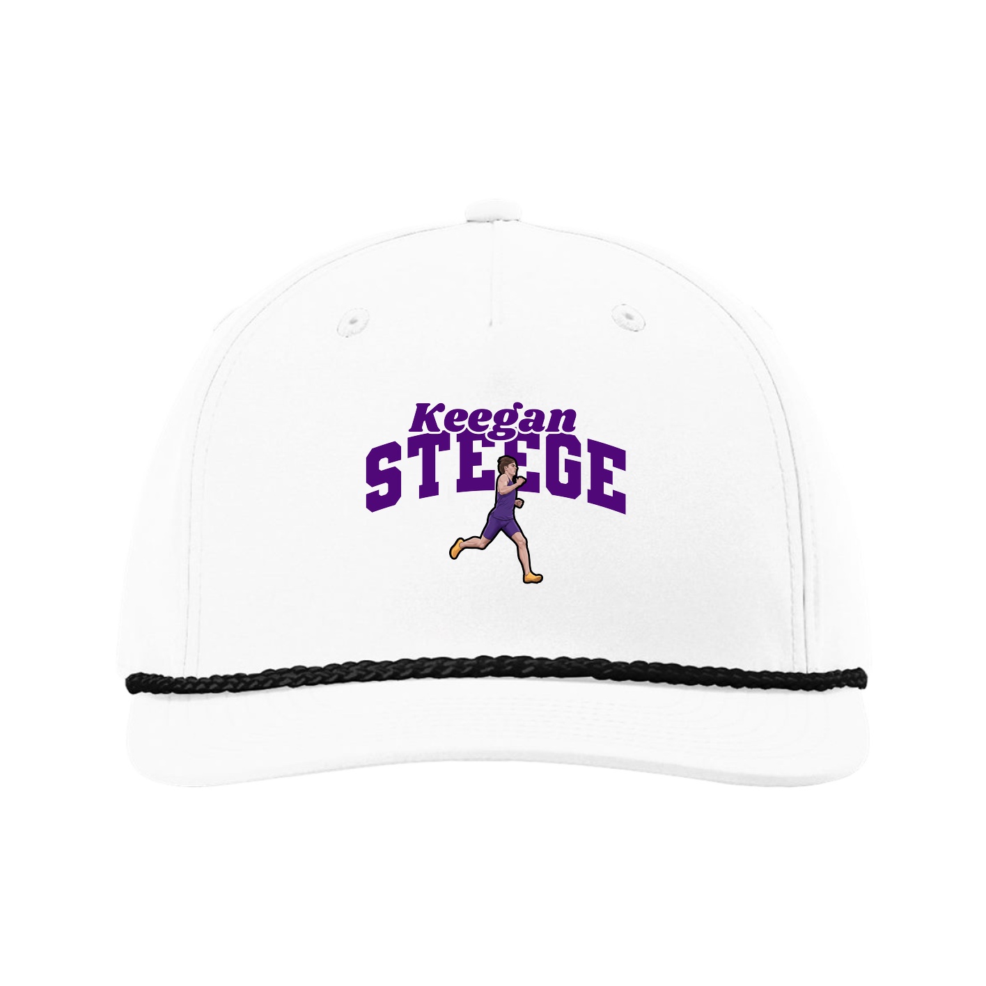 Five-Panel Classic Rope Cap — Signature Arch in White