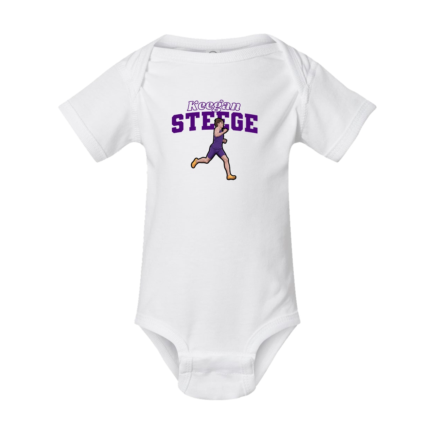 Baby Onesie — Name Arch in White