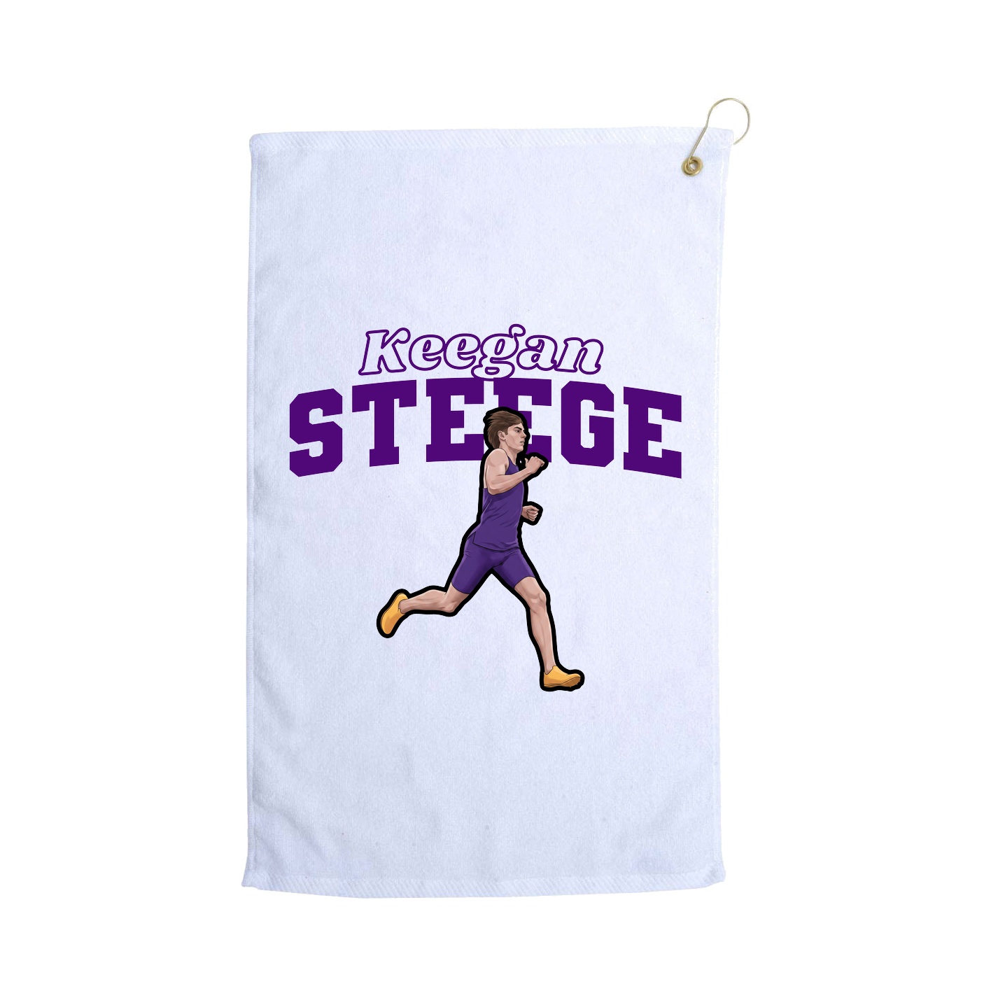 Golf Towel — Name Arch in White