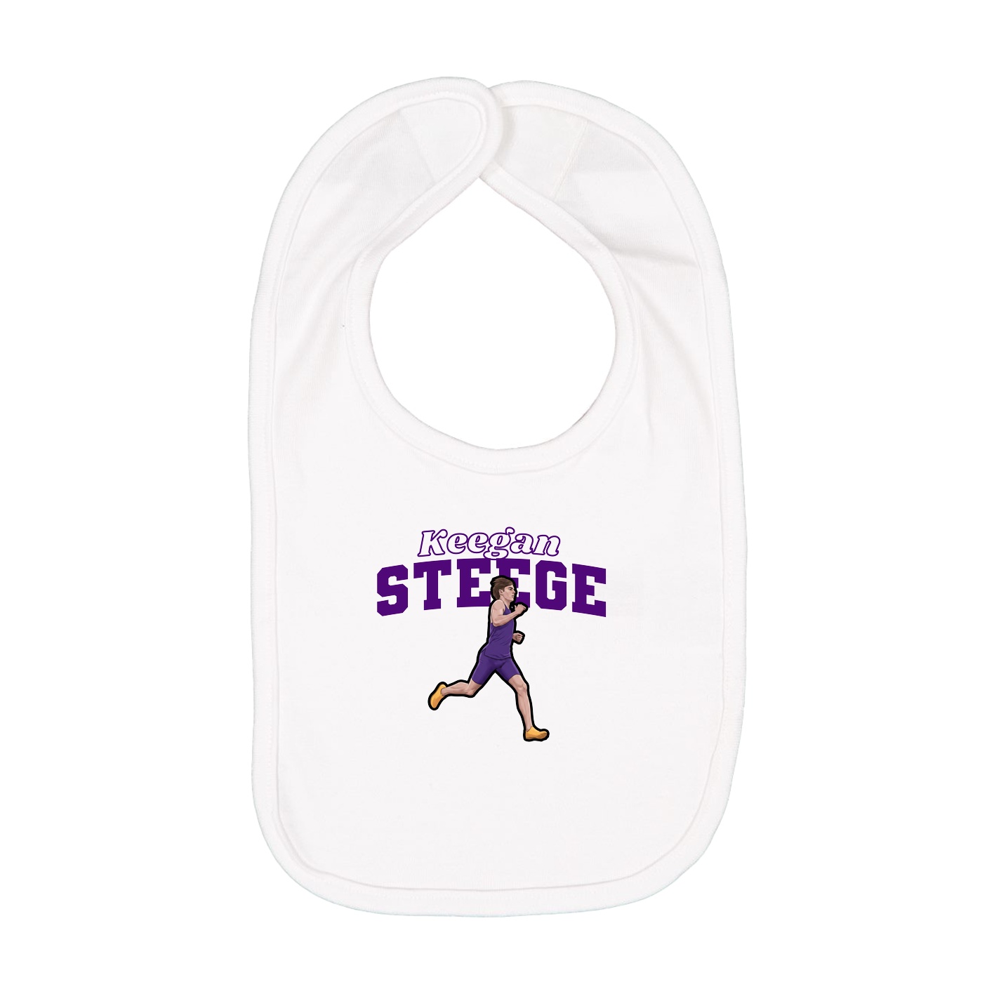 Infant Bib — Name Arch in White
