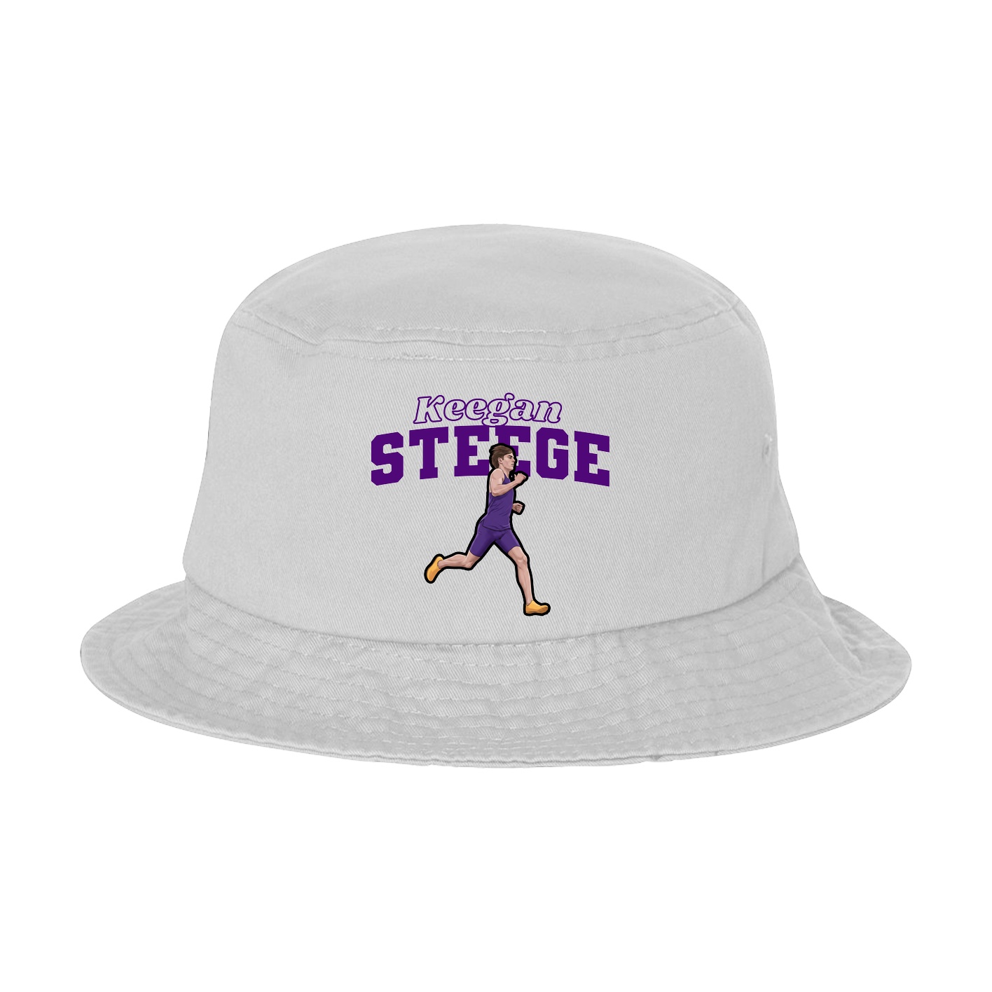 Bucket Cap — Name Arch in White