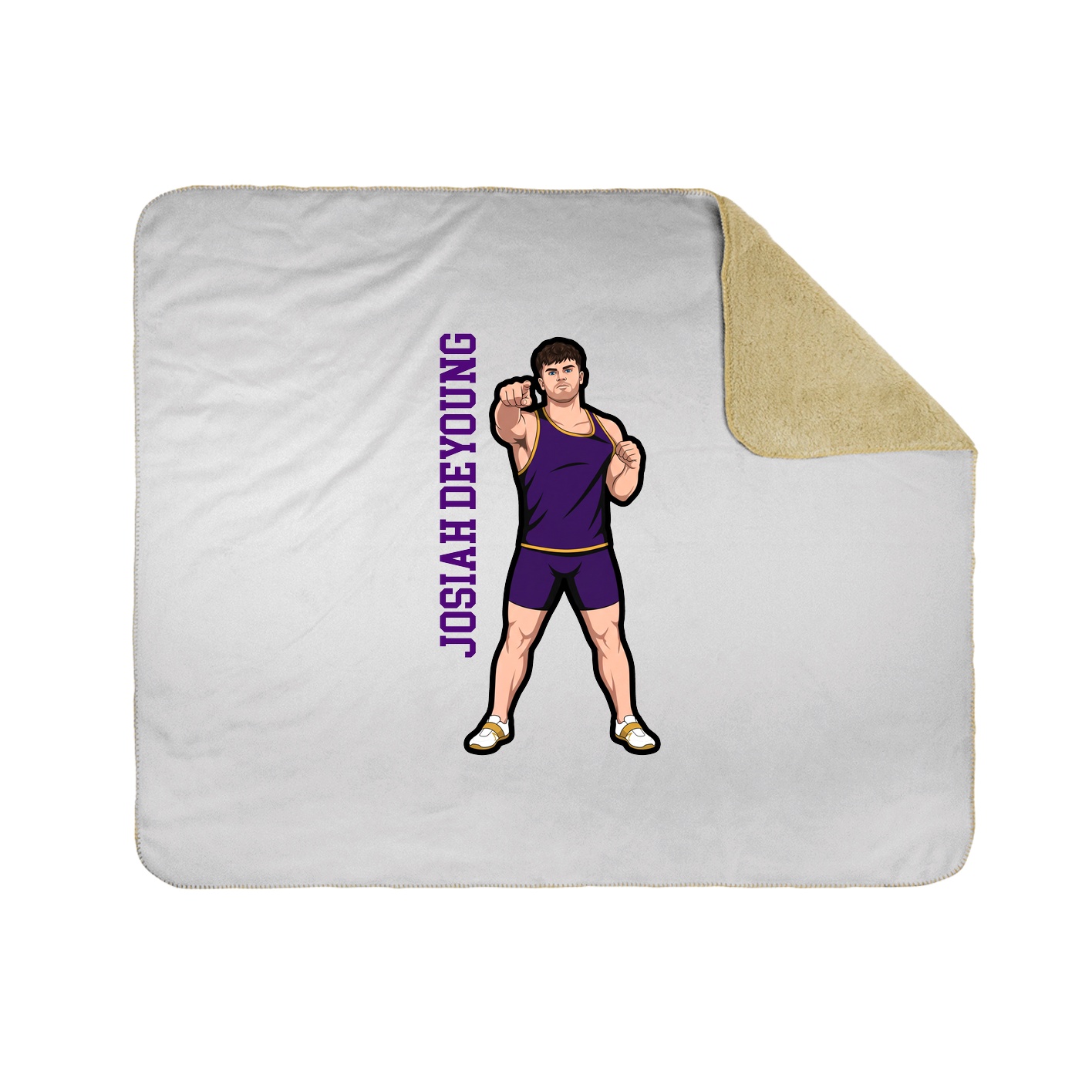 Throw Blanket — Name Vertical in White