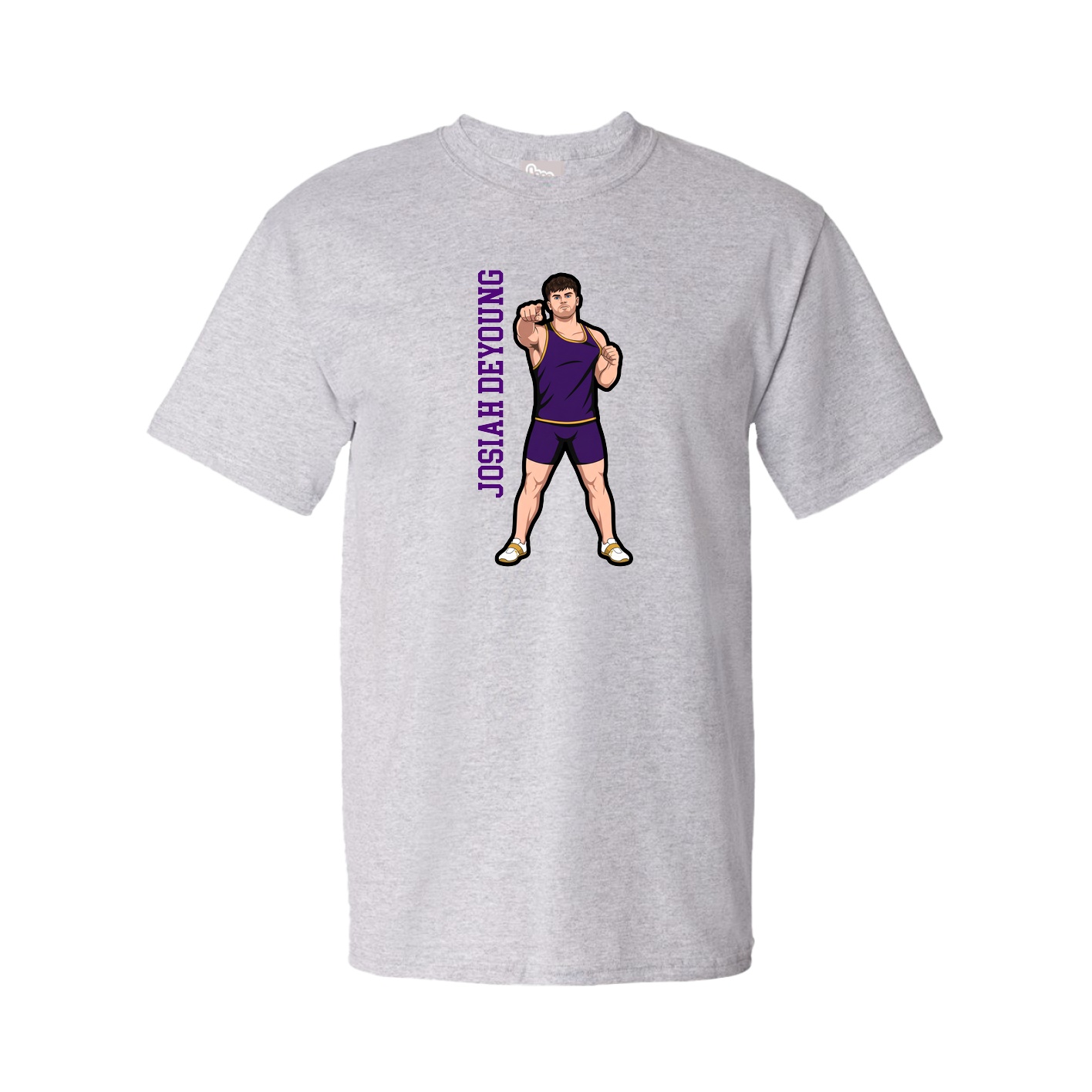Youth Tee — Name Vertical in Grey
