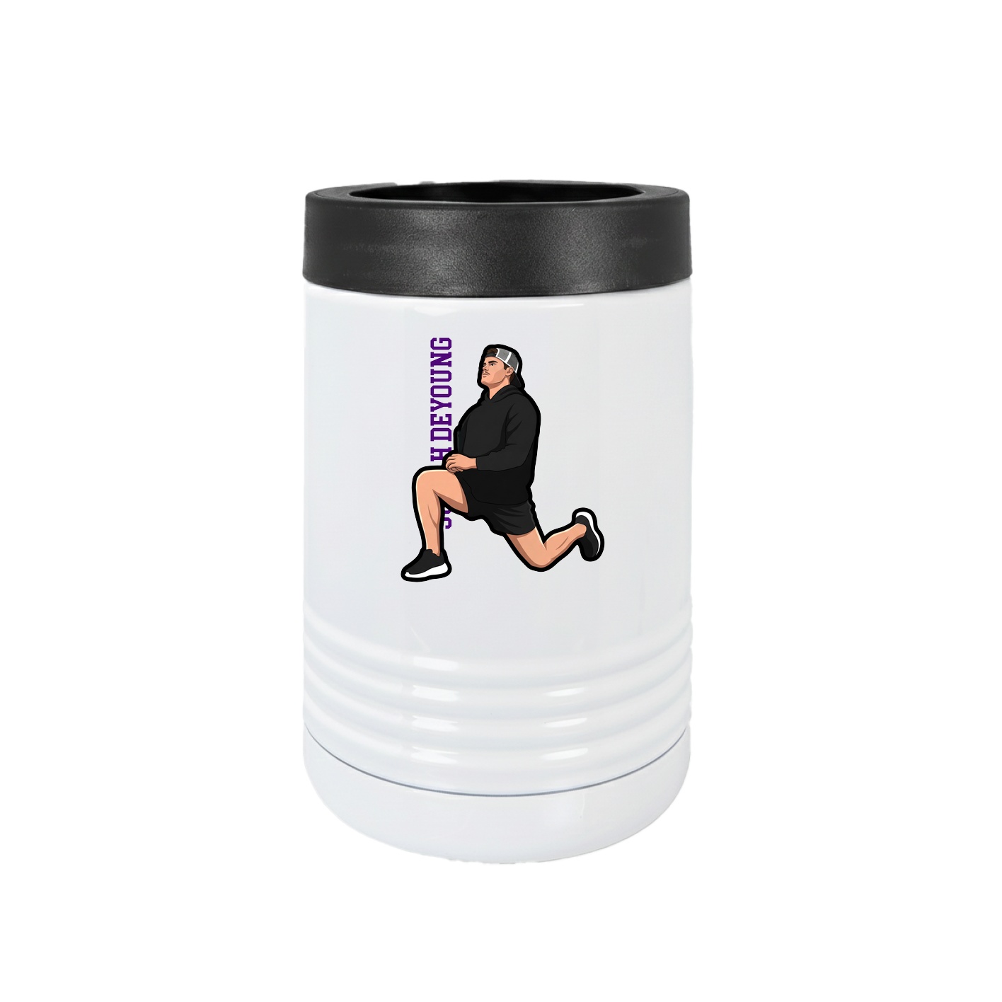 Beverage Holder — Name Vertical in White