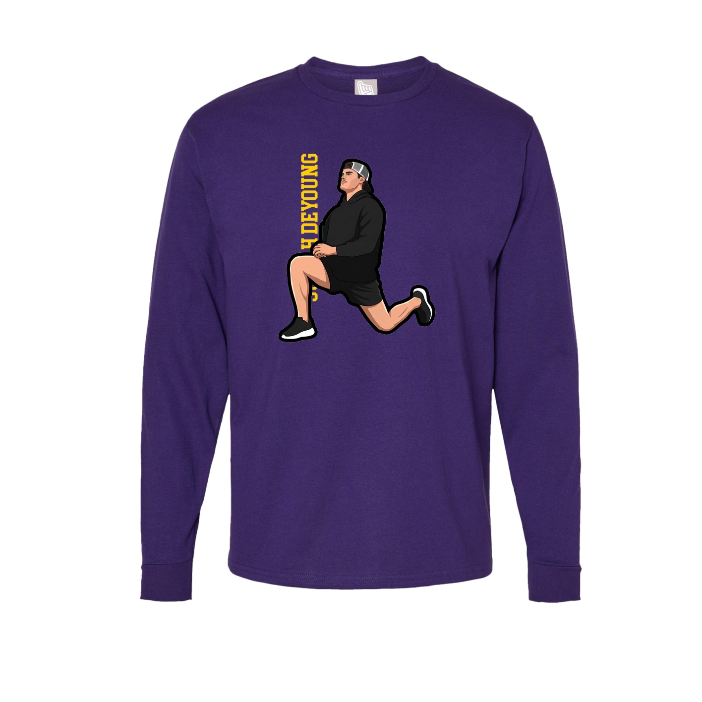 Long Sleeve Tee — Name Vertical in Purple