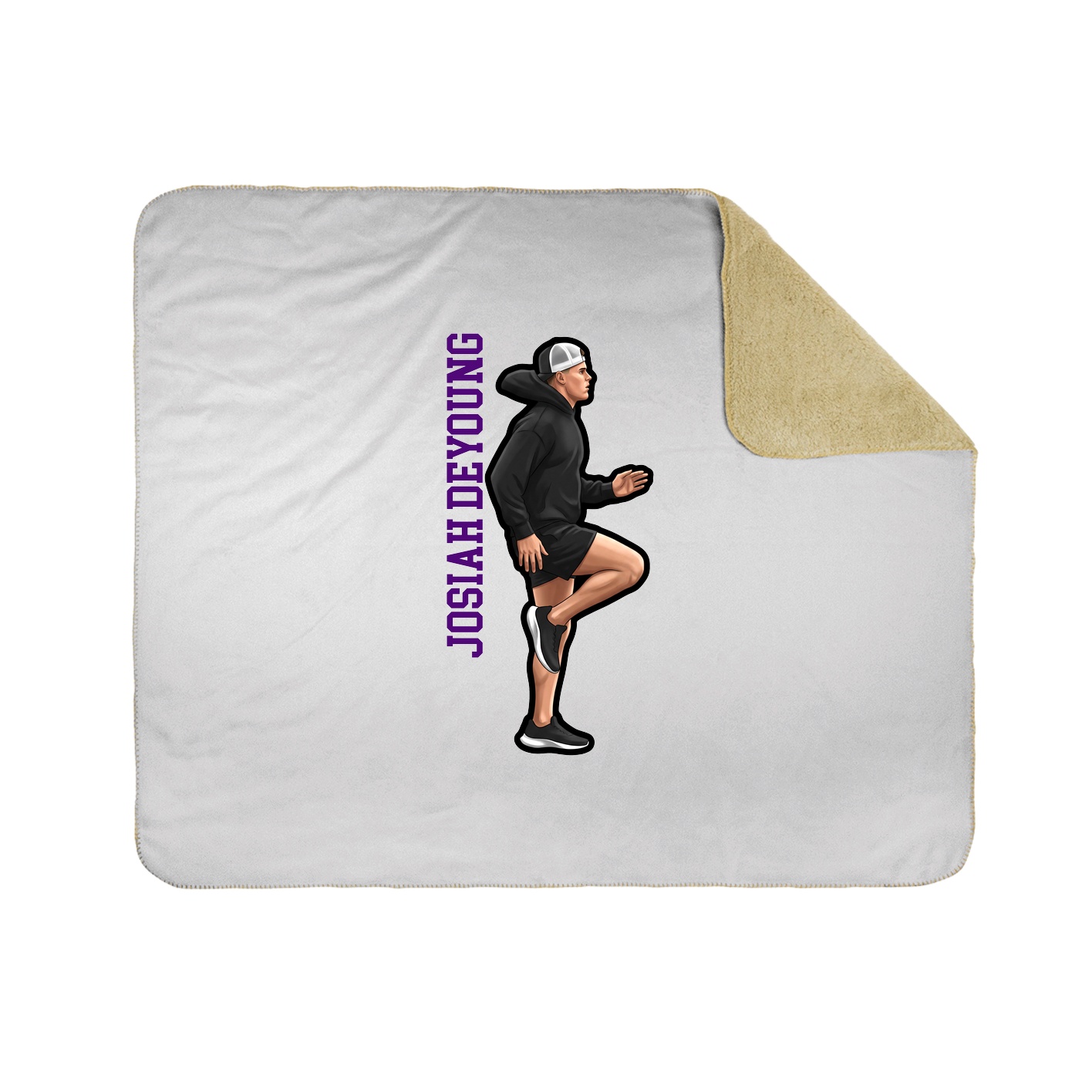 Throw Blanket — Name Vertical in White