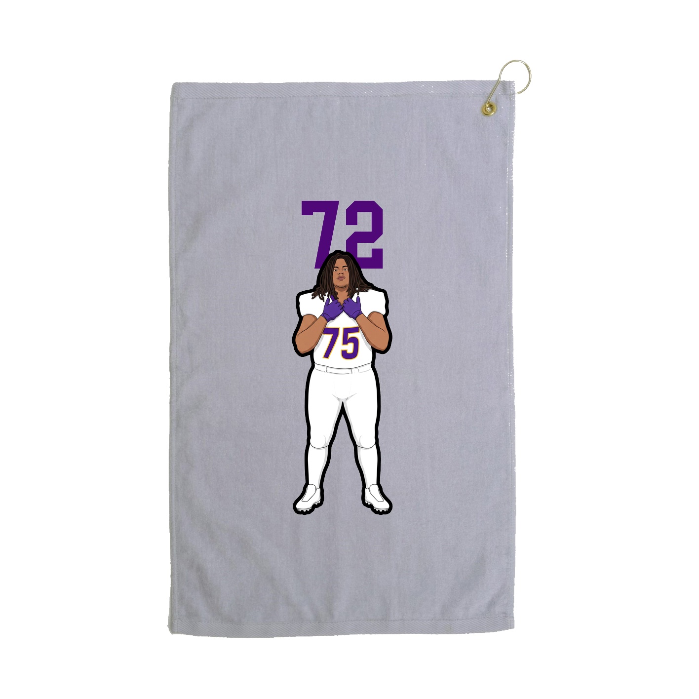 Golf Towel — Number Top in Grey
