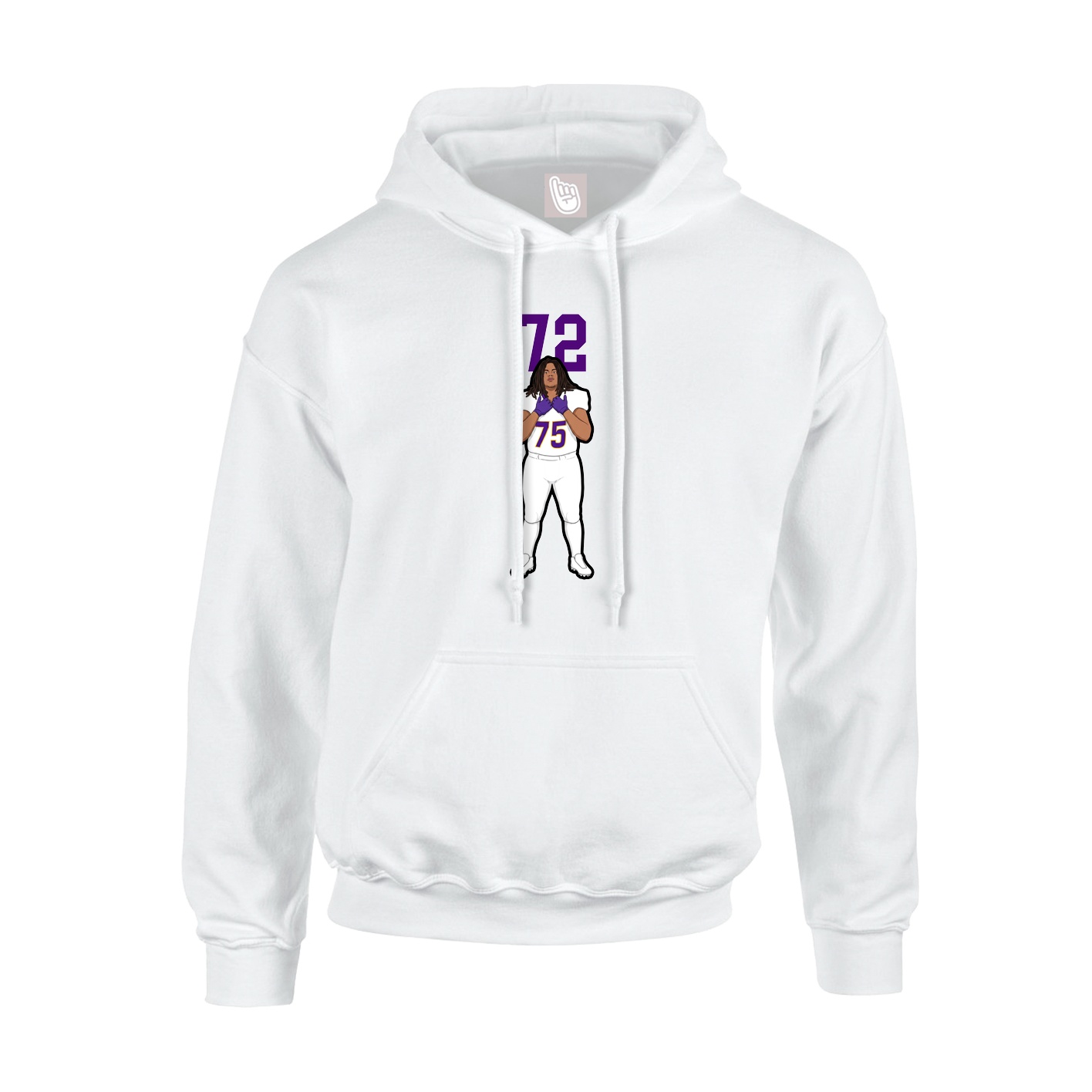 Hoodie — Number Top in White