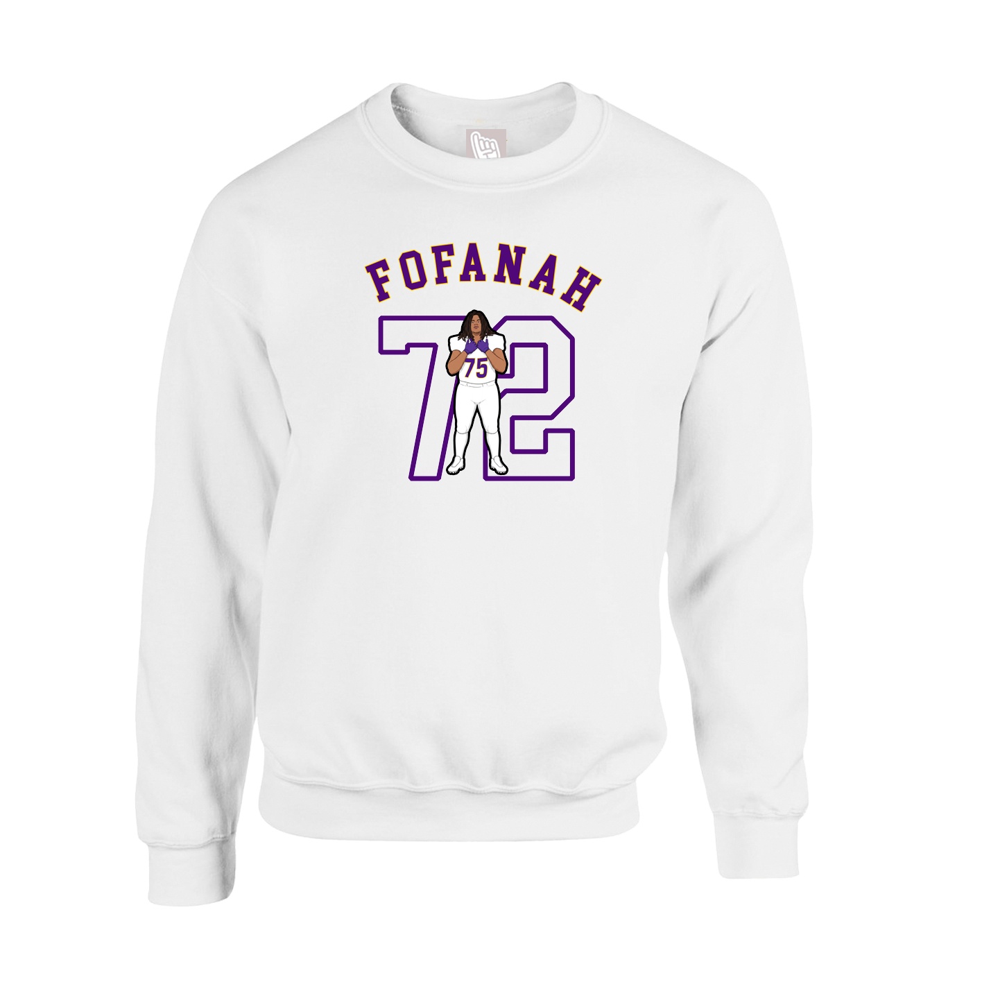 Fleece Crew — Shirsey Arch in White