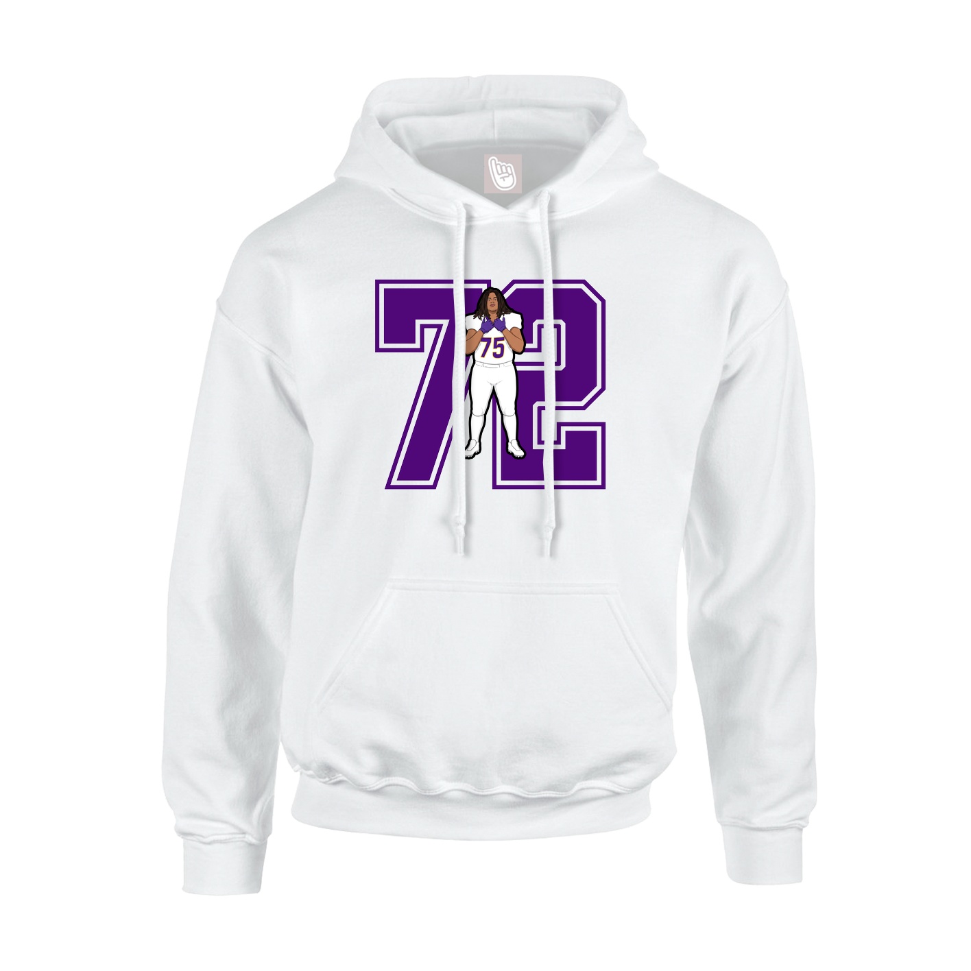Youth Hoodie — Number in White