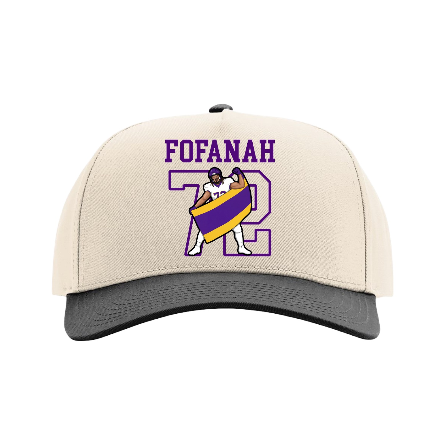 Full Fabric Five-Panel Champ Cap — Shirsey in Cream/Black