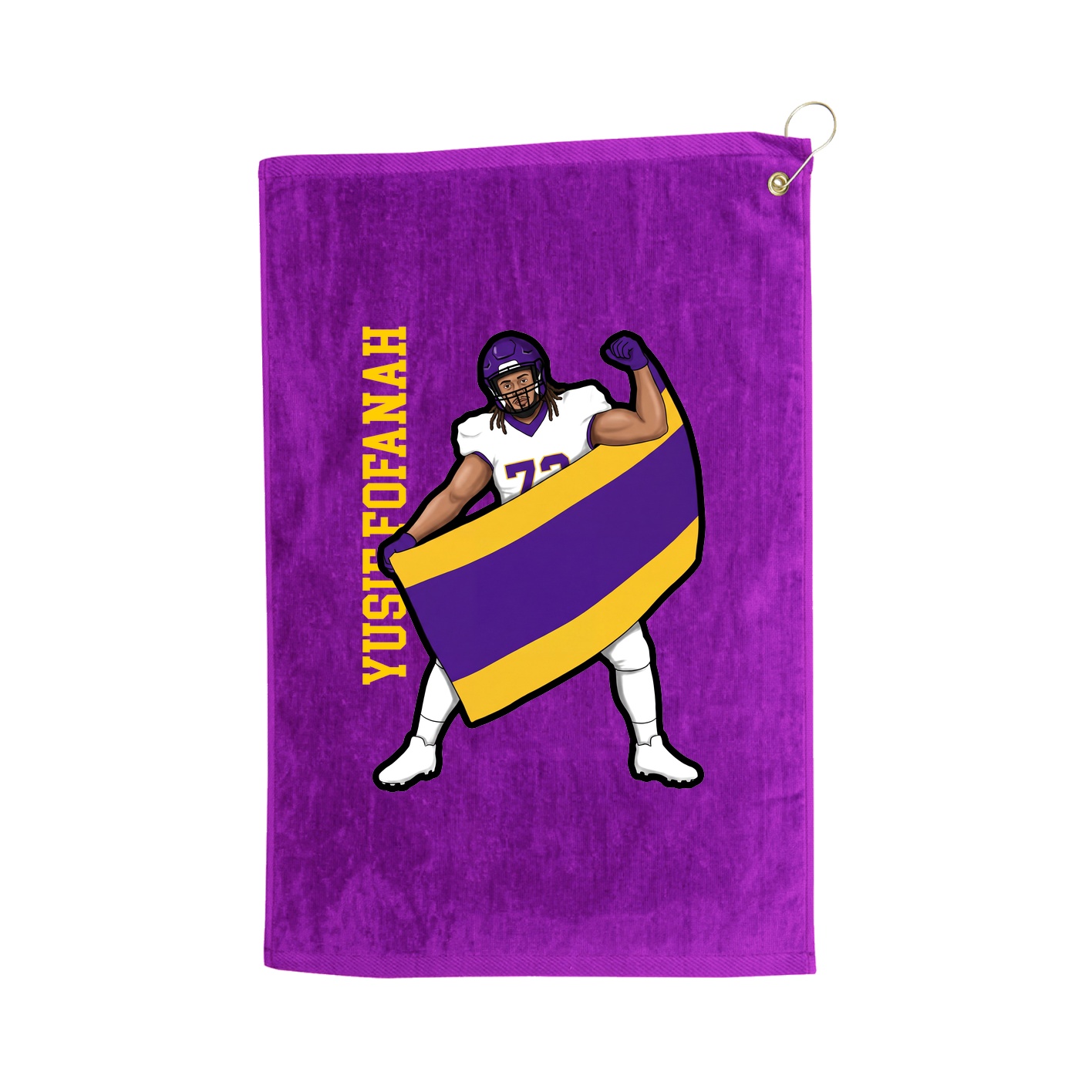 Golf Towel — Name Vertical in Purple