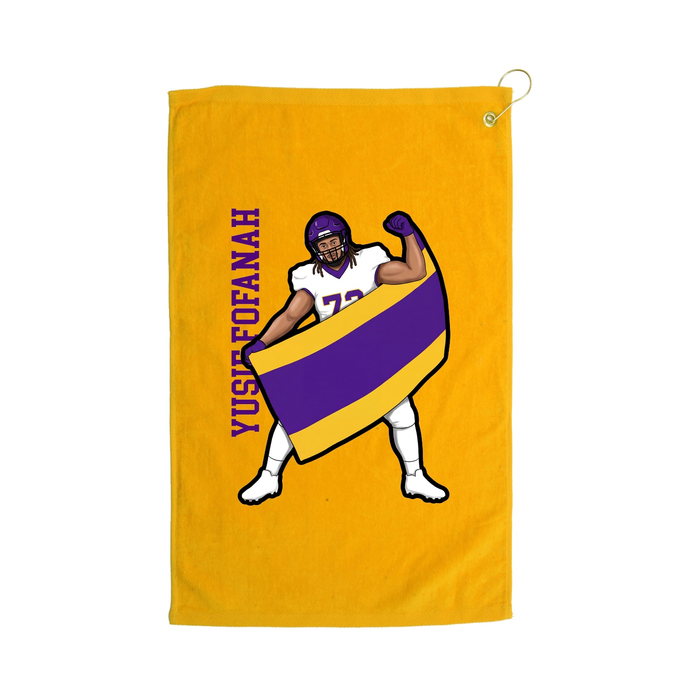 Golf Towel — Name Vertical in Gold