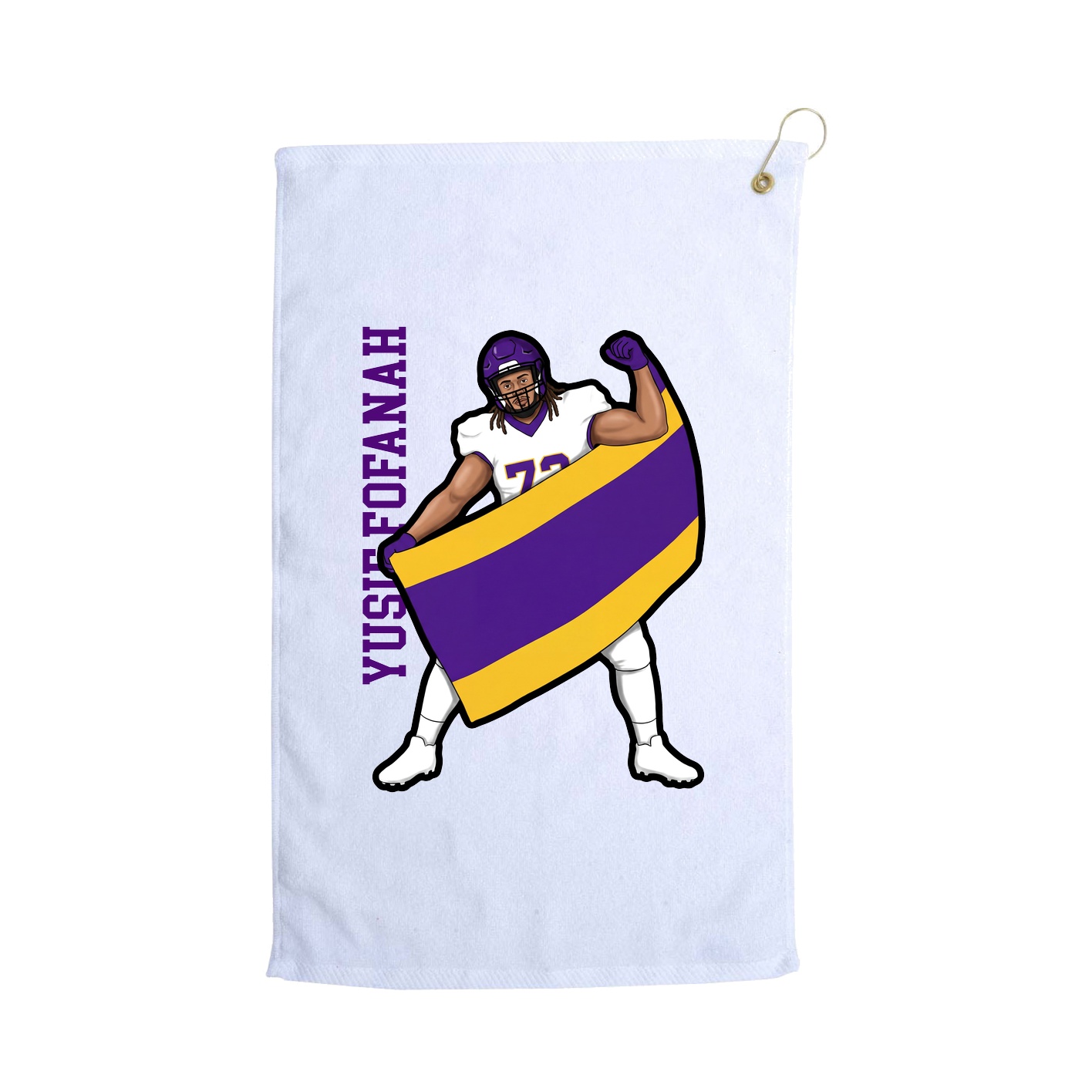 Golf Towel — Name Vertical in White