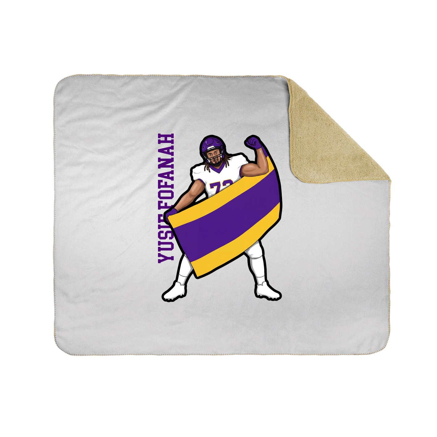 Throw Blanket — Name Vertical in White