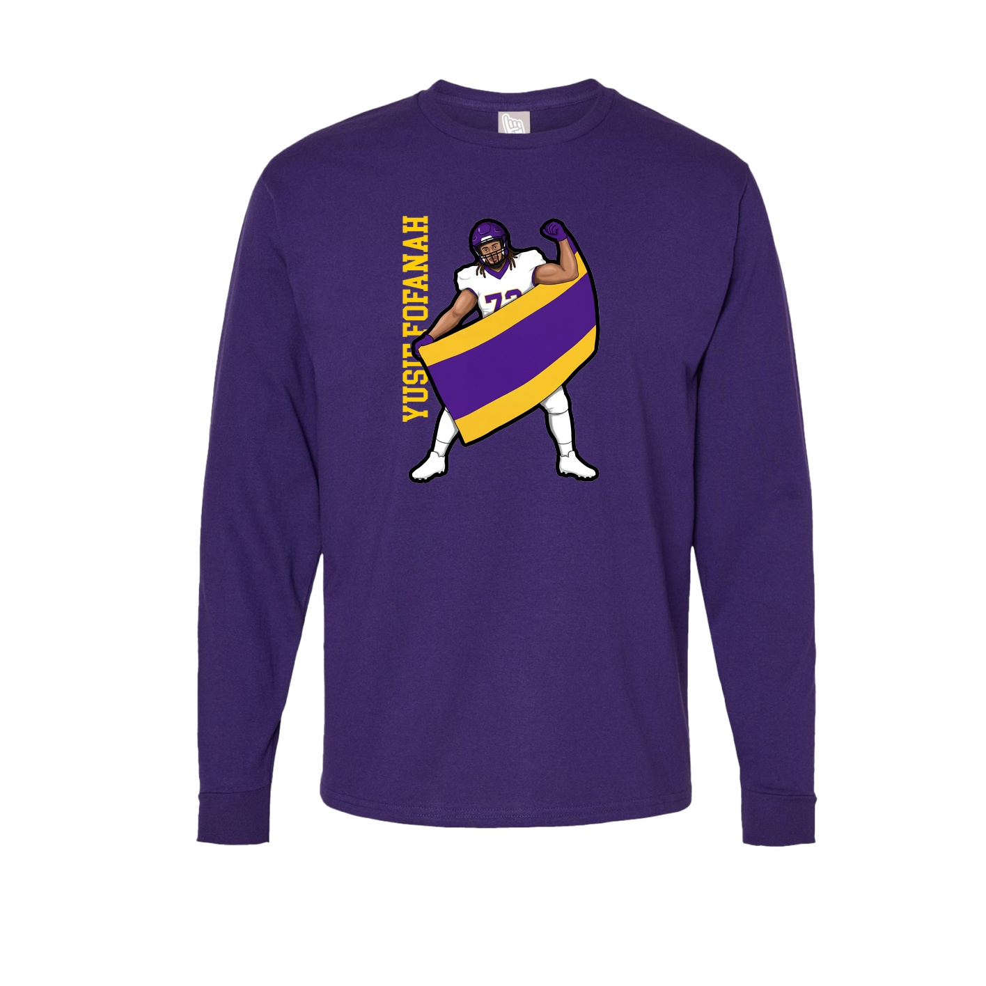 Long Sleeve Tee — Name Vertical in Purple